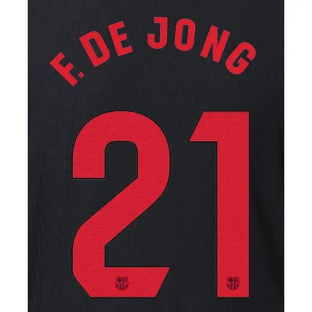 Barcelona 2024/25 Away F. DE JONG #21 Official Name Set