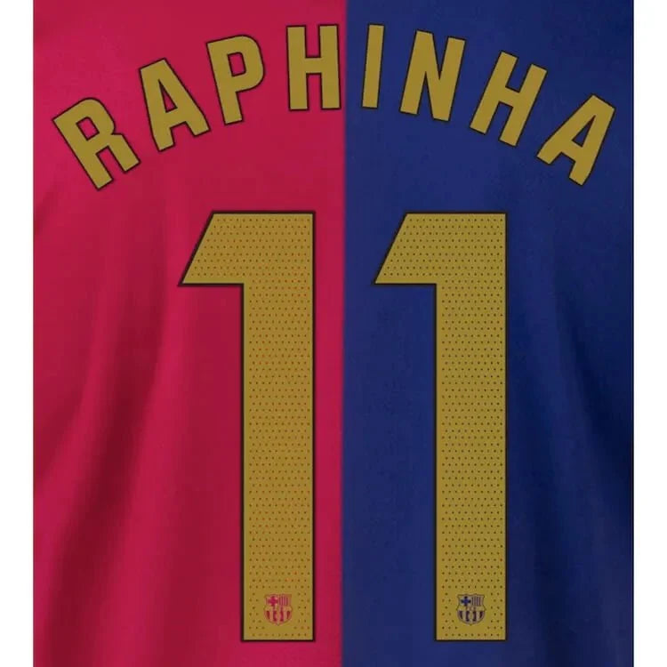 Barcelona 2024/25 Home RAPHINHA #11 Official Name Set