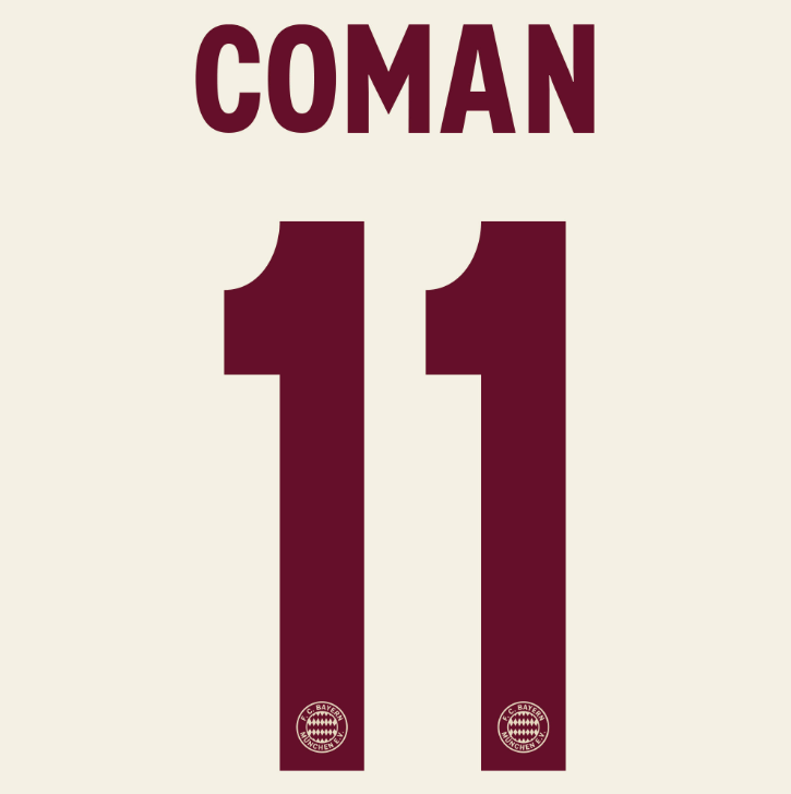 Bayern Munich 2024/25 Third COMAN #11 Official Name Set (CL Version)