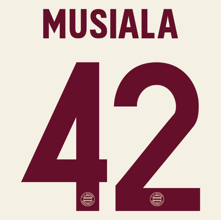 Bayern Munich 2024/25 Third MUSIALA #42 Official Name Set (CL Version)