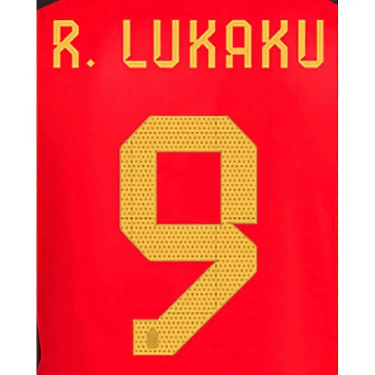 Belgium 2022-23 Home R. Lukaku Youth  #9 Jersey Name Set