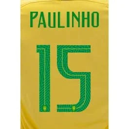 Brasil 2018 Home Paulinho #15 Jersey Name Set