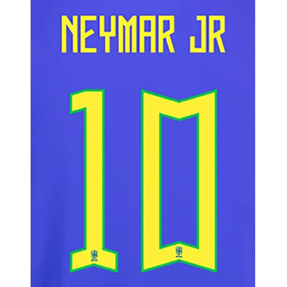 Brazil 2022-23 Away Neymar JR #10 Jersey Name Set