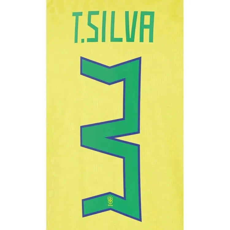 Brazil 2022-23 Home T. Silva #3 Jersey Name Set