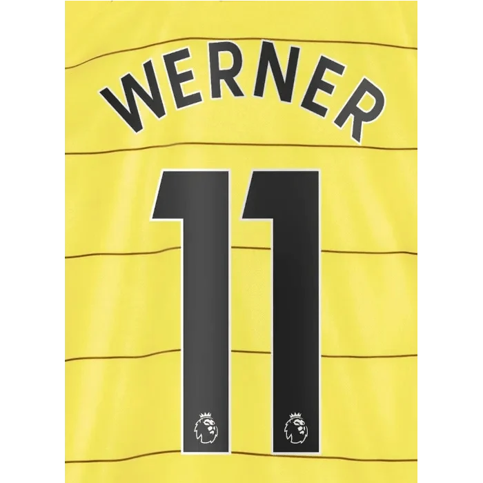 Chelsea 2021/22 Away Werner #11 Jersey Name Set Black