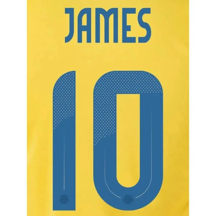 Colombia 2024/25 Home James #10 Youth Jersey Name Set