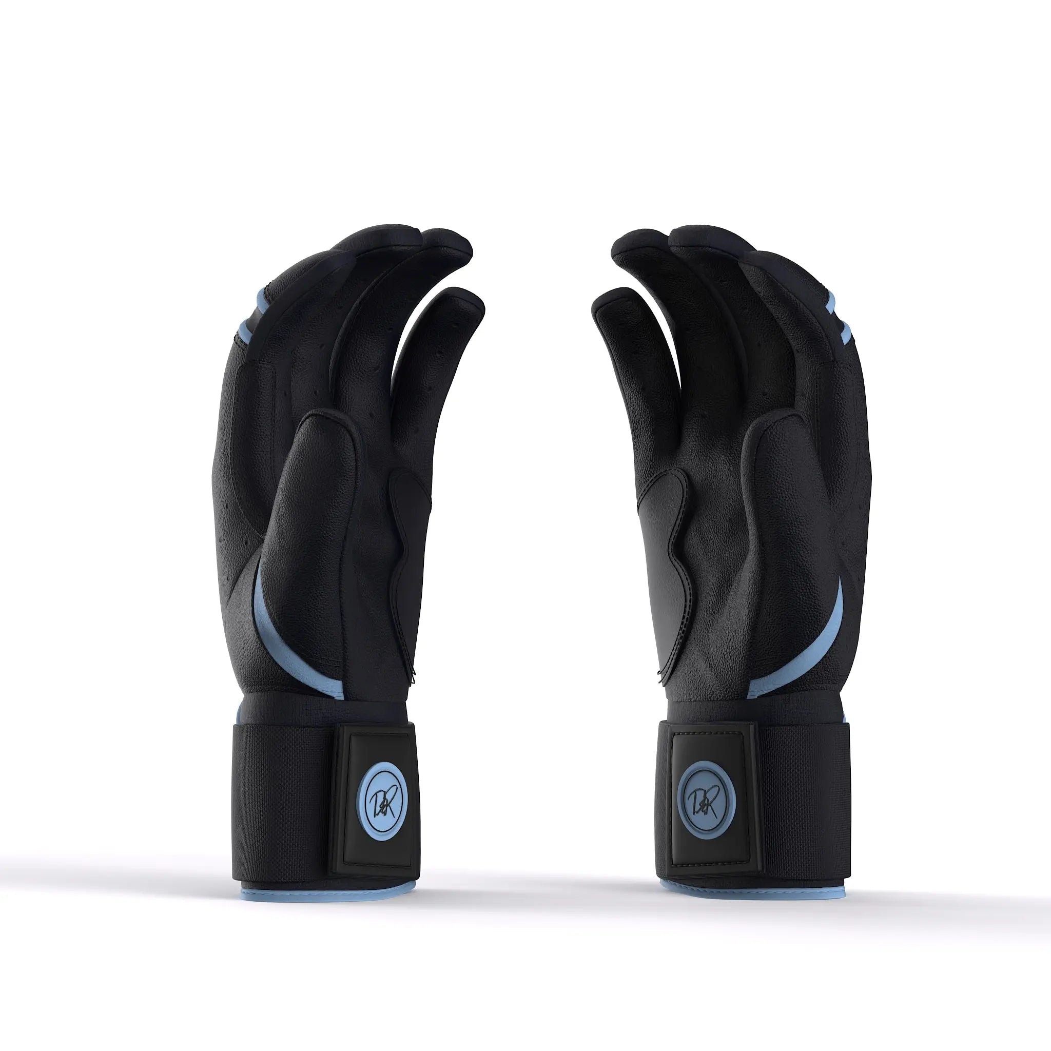 Drip & Rip™ 'Baller' Series Premium Leather Long Cuff Batting Glove Black Ice