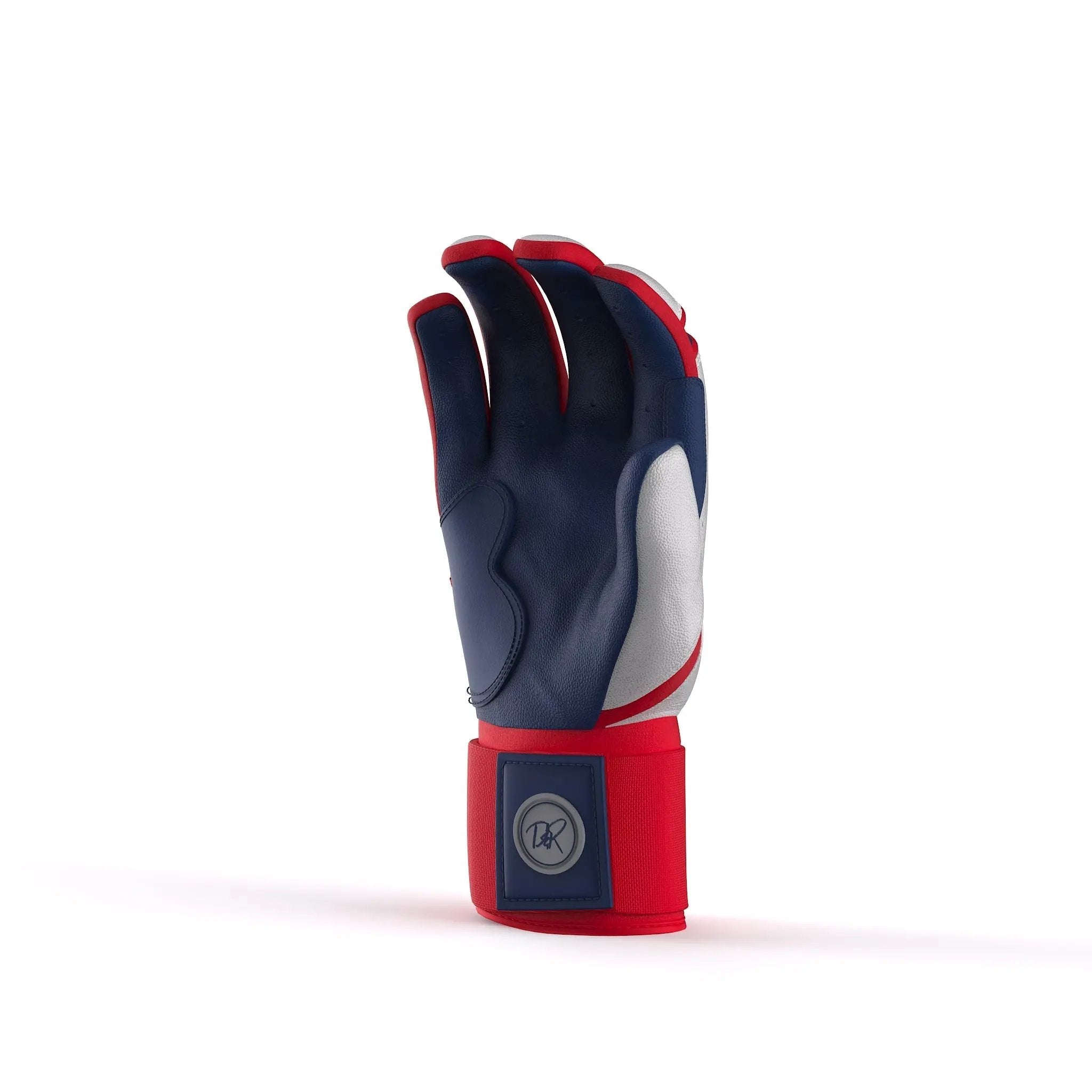 Drip & Rip™ "Baller" Series Premium Leather Long Cuff Batting Glove Flags
