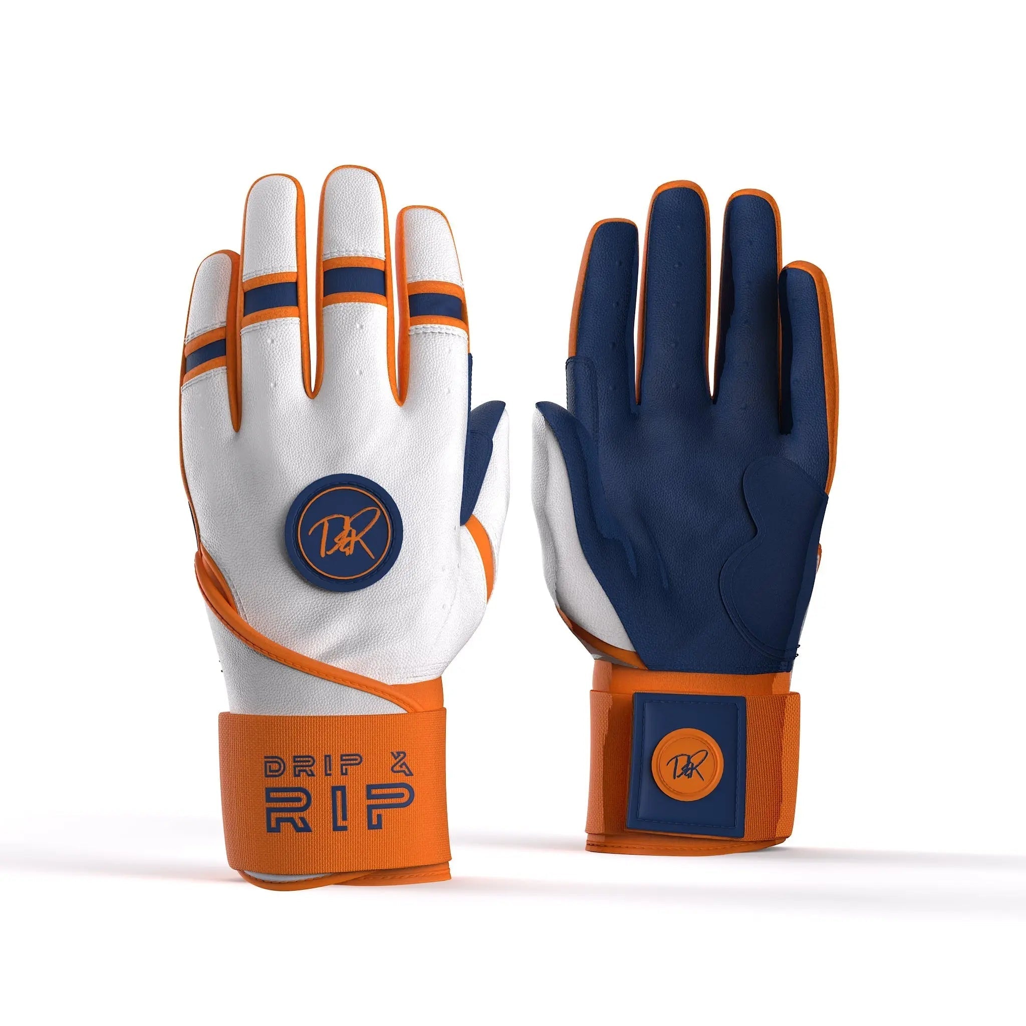 Drip & Rip™ "Baller" Series Premium Leather Long Cuff Batting Glove Freezer Burn