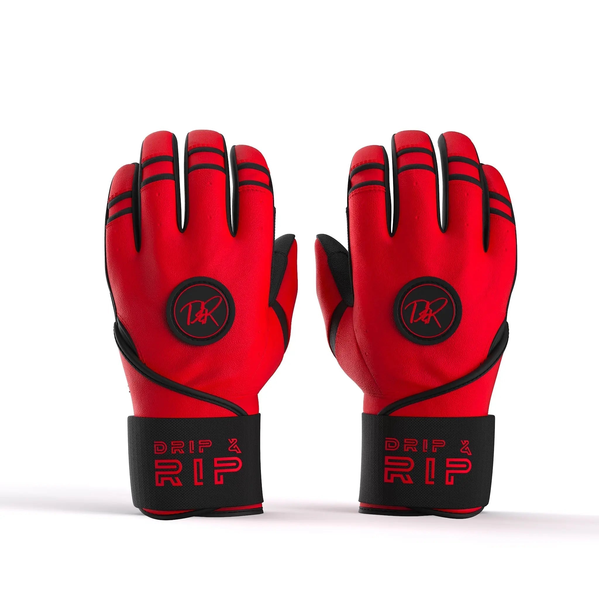 Drip & Rip™ 'Baller' Series Premium Leather Long Cuff Batting Glove Magma