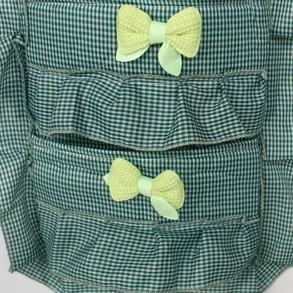 [Plaid & Bowknot] Green/Wall Hanging/ Hanging Baskets/Wall Organizers/ Baskets (11*21)