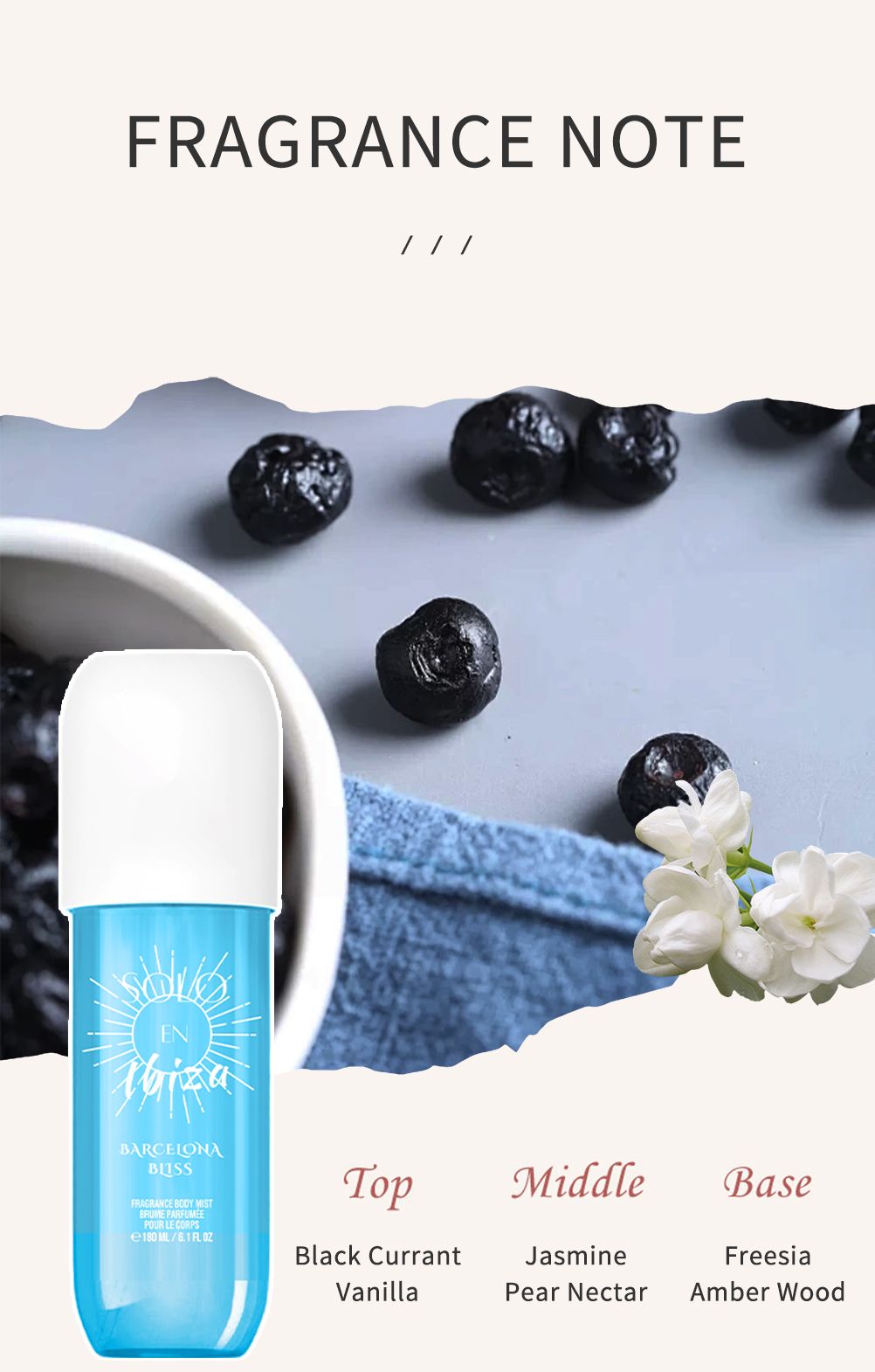 [SOLO EN IBIZA Mist] 1pcs Set SOLO EN IBIZA6.1fl.oz Long-Lasting Hair & Body Fragrance Misfor Women Perfect for Dating, Parties and GiftGiving