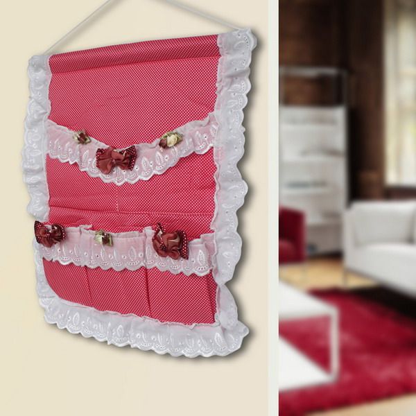 [Polka Dot & Bud Silk] Red/Wall Hanging/ Hanging Baskets / Wall Baskets / Baskets (17*18)