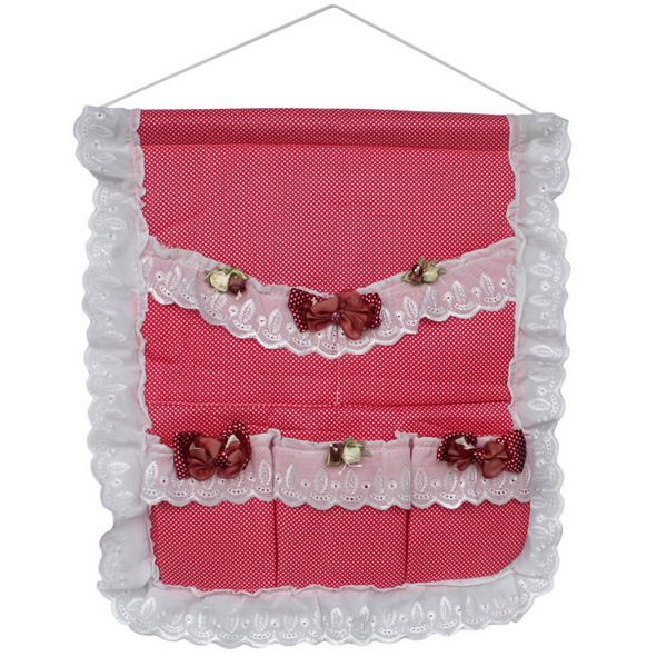 [Polka Dot & Bud Silk] Red/Wall Hanging/ Hanging Baskets / Wall Baskets / Baskets (17*18)