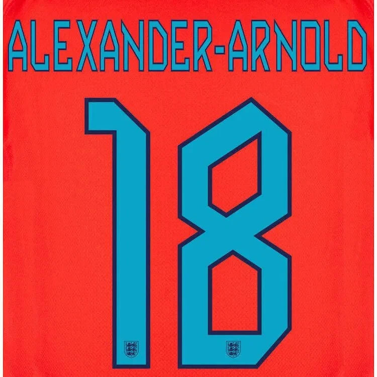 England 2022-23 Away Alexander-Arnold #18 Youth Jersey Name Set