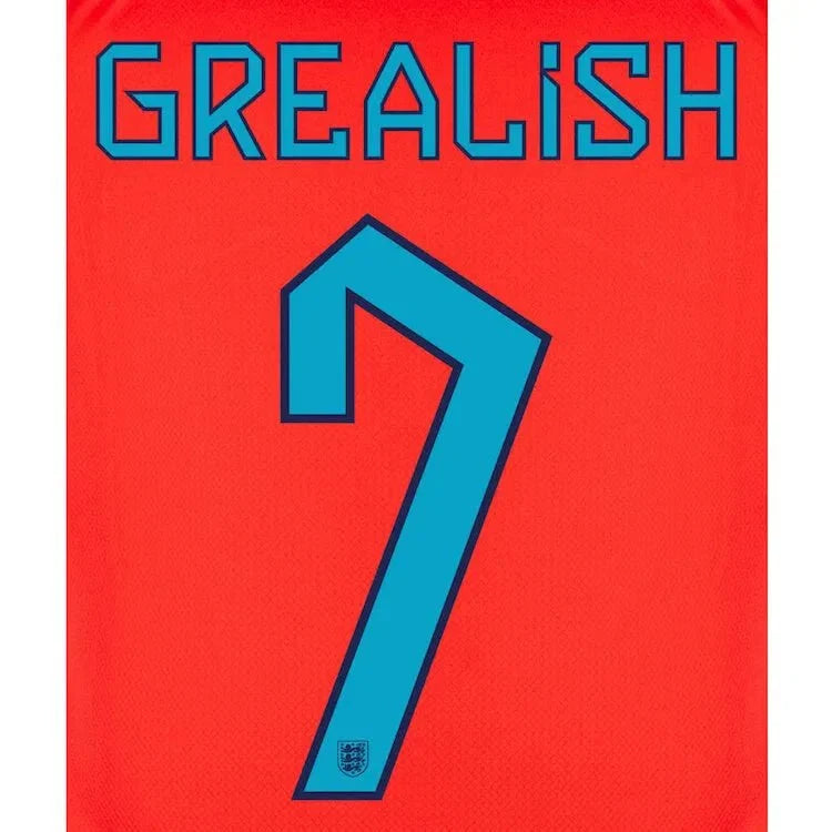 England 2022-23 Away Grealish #7 Jersey Name Set
