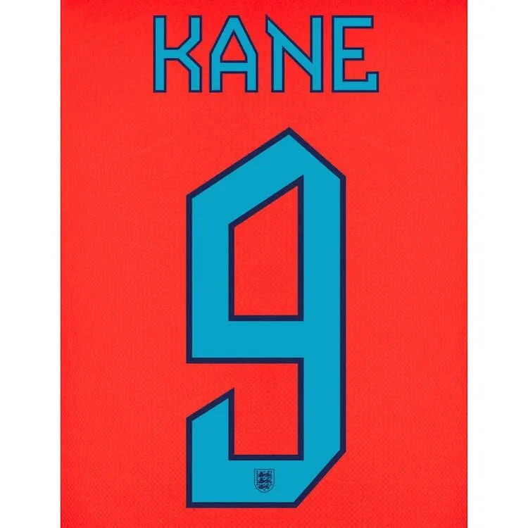 England 2022-23 Away Kane #9 Jersey Name Set