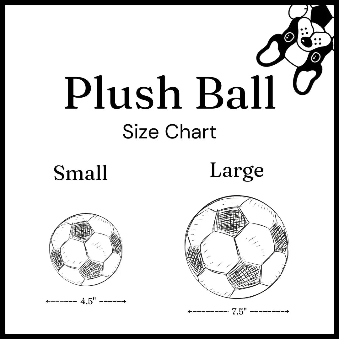 Floofball Miami Plush Large (7.5"x7.5") Soccer Ball - Dog Toy