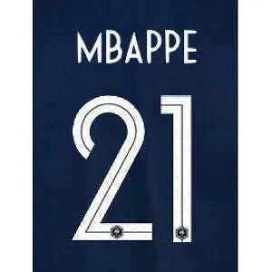 France 2018 Youth Home Mbappe #21 Jersey Name Set