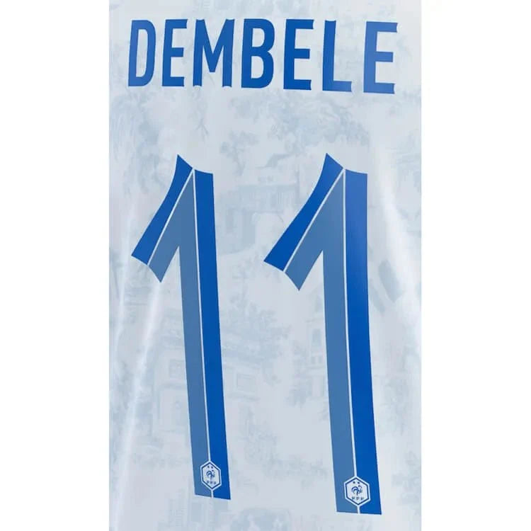 France 2022-23 Away Dembele #11 Jersey Name Set