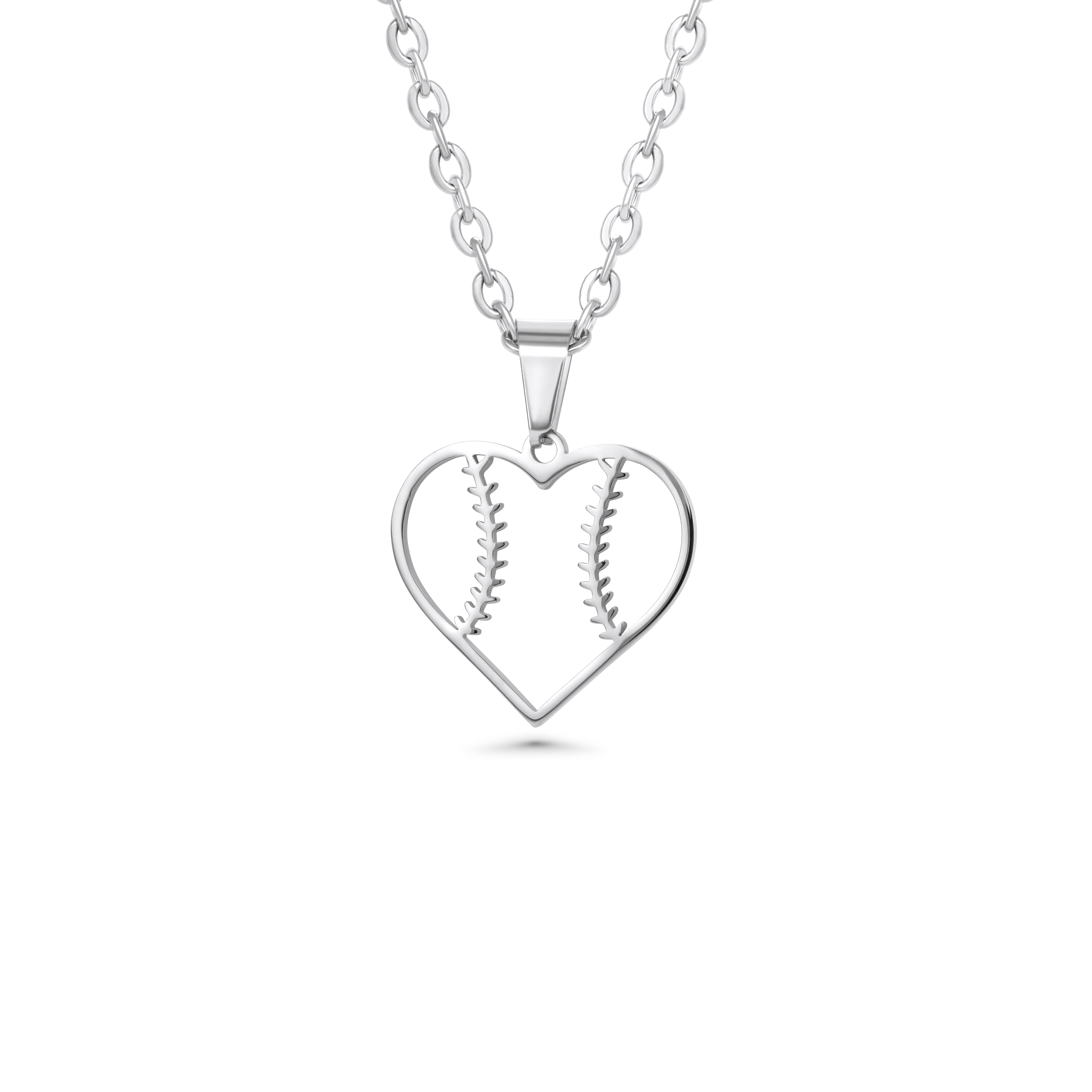 Heart Seams Softball Necklace