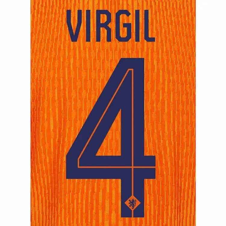Netherlands 2024/25 Home Virgil #4 Jersey Name Set