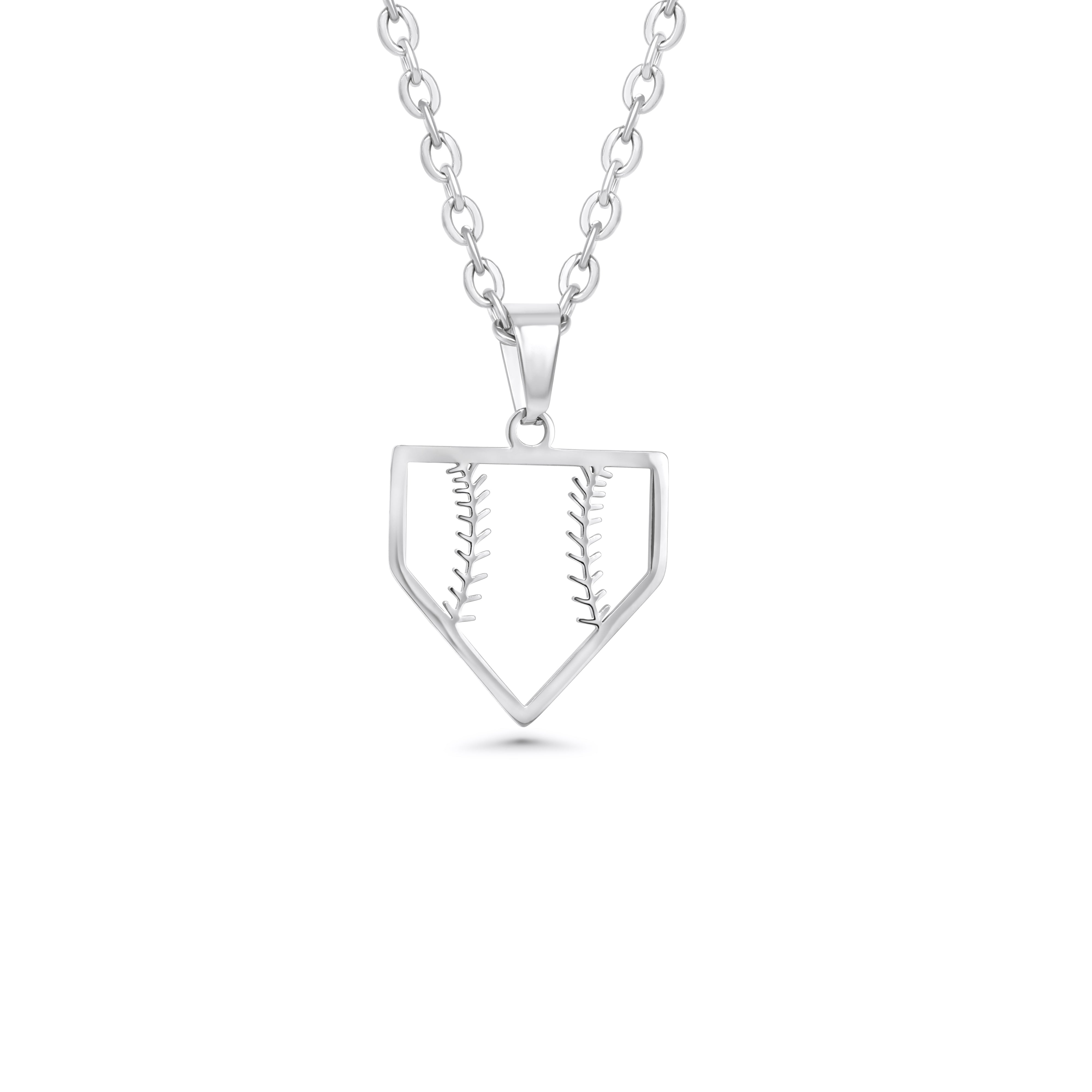 Home Plate Baseball Necklace