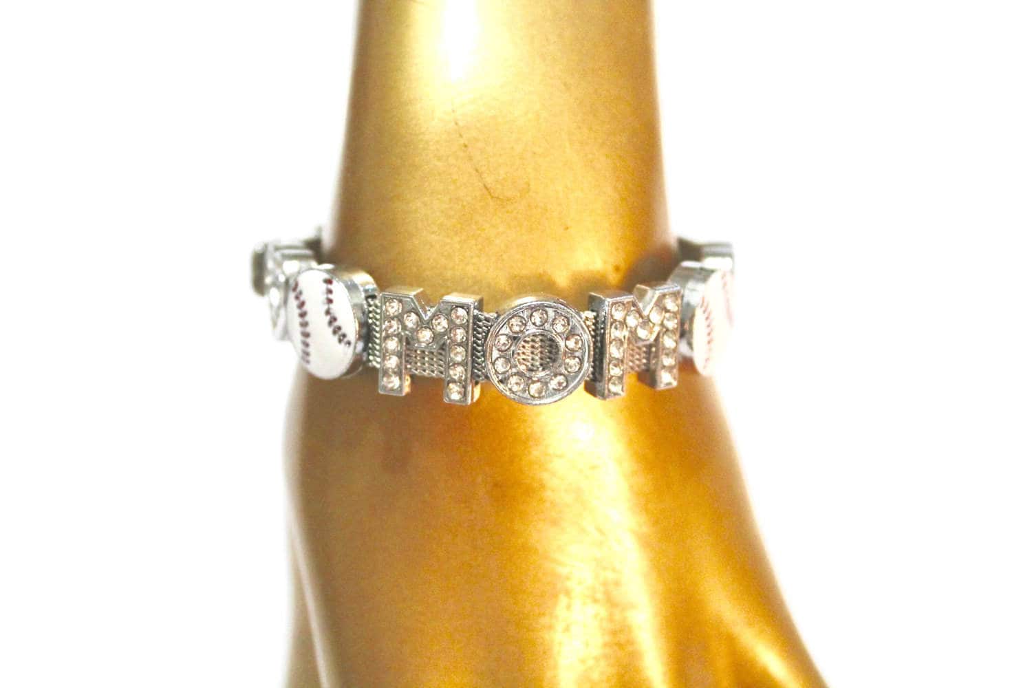 Baseball Mom Stainless Steel Slide Bracelet, I Love Baseball, Baseball Gift, Baseball Son, Gift For Her, Baseball Mother, Travel ball Mom