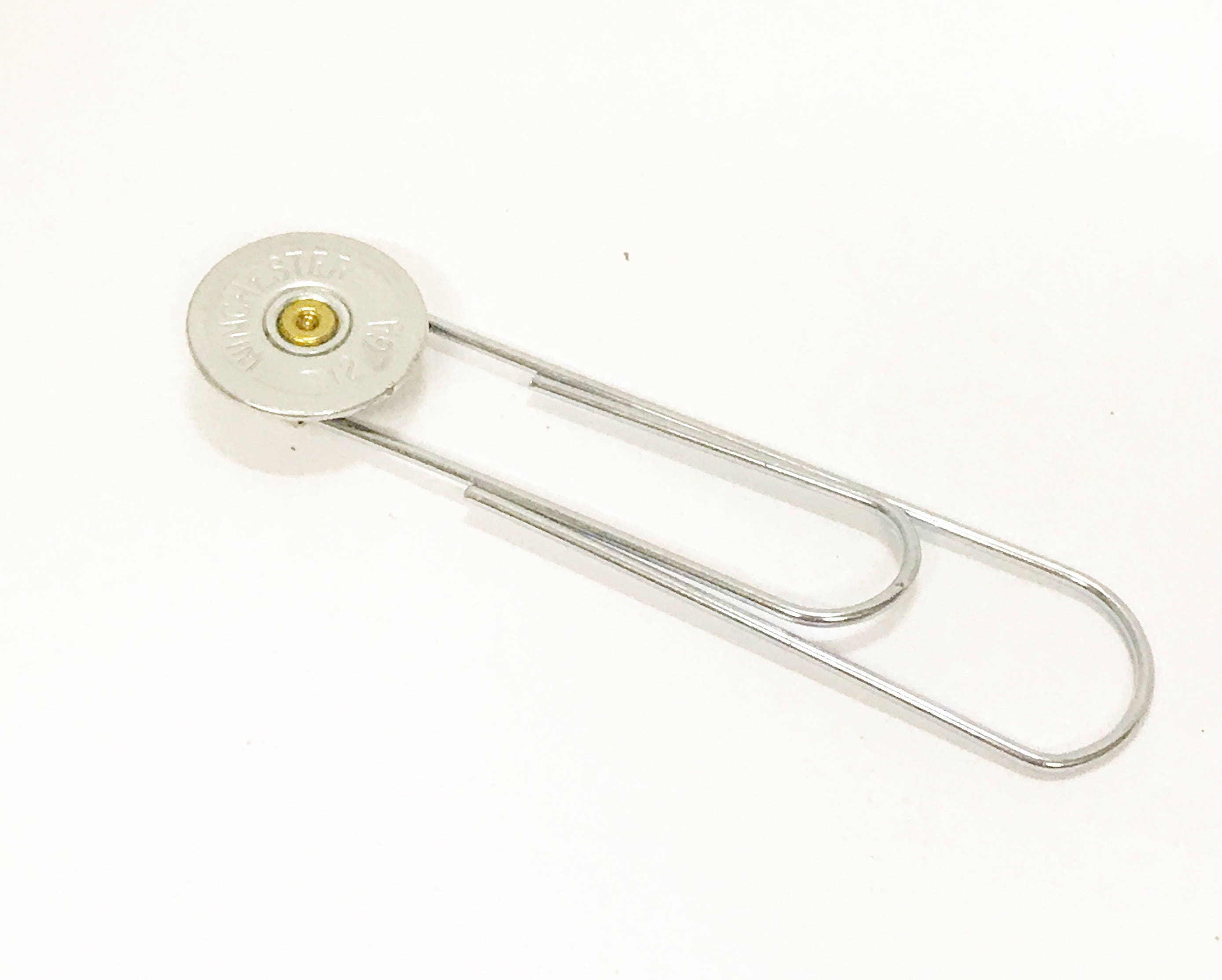 12 Gauge Shotgun Shell Paper Clip Bookmark, Planner Bookmark Gift for Her, Shooting Sports Graduation Gift for Him, Executive Desk Accessory