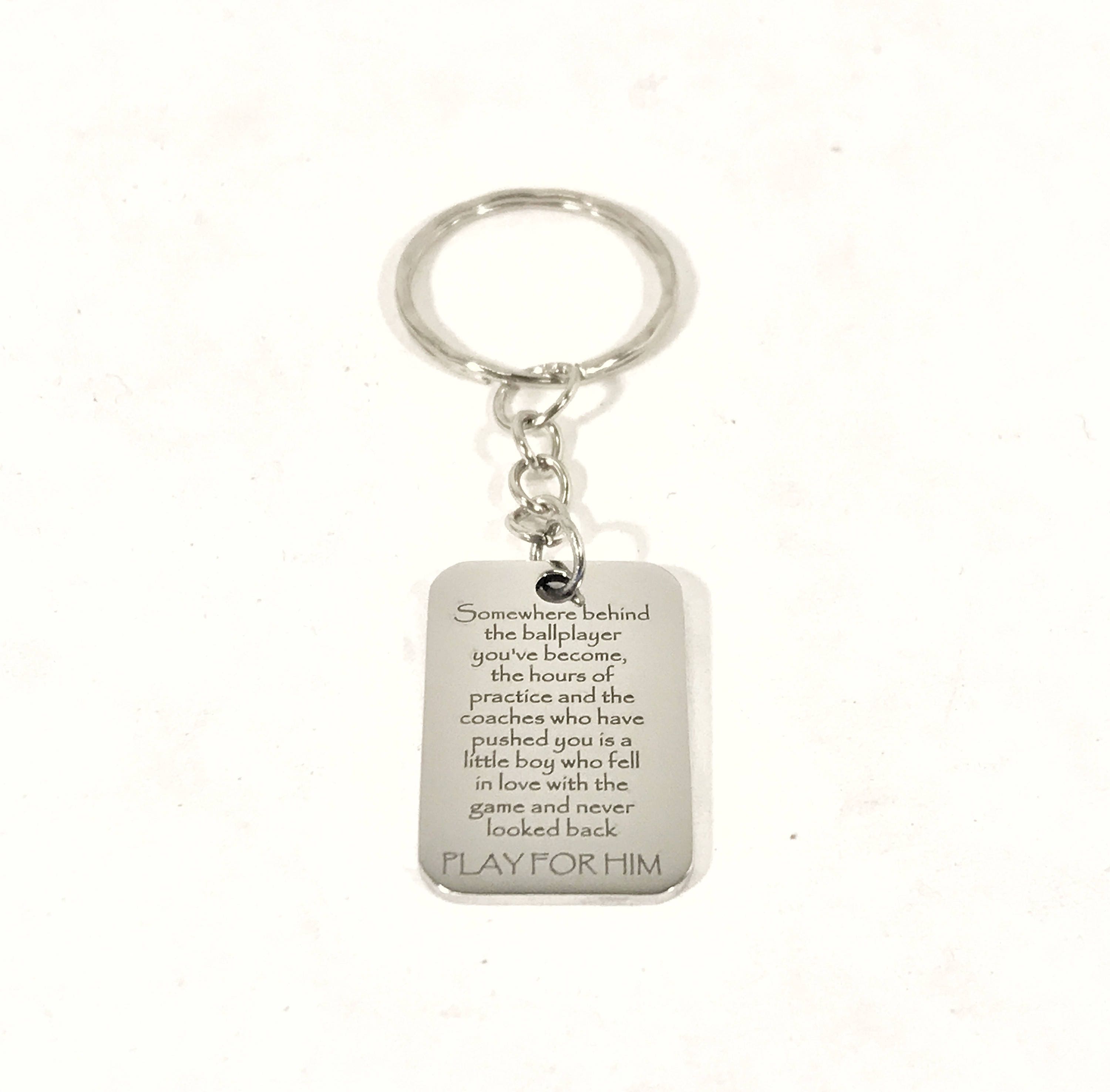 Play For Him Keychain, Baseball Player Keychain, Football Player Keychain, Basketball Player Keychain, Son Gift, Son Valentine, Play For Him