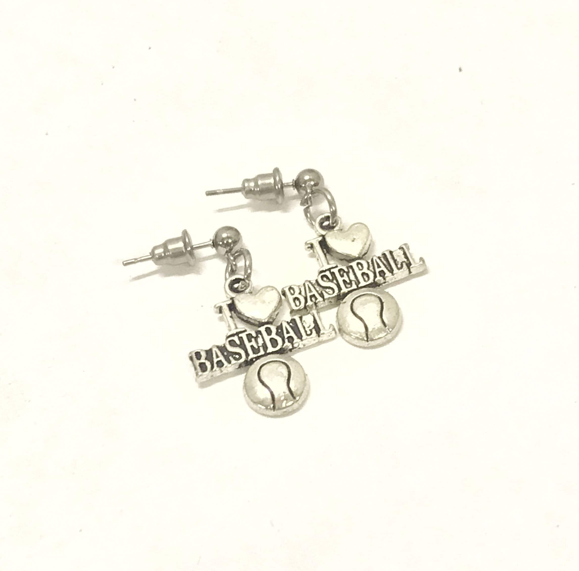 Baseball Gifts, Baseball Earrings, I Love Baseball Gifts, I Love Baseball Earrings, Baseball Jewelry Gifts, Baseball Girlfriend Gifts