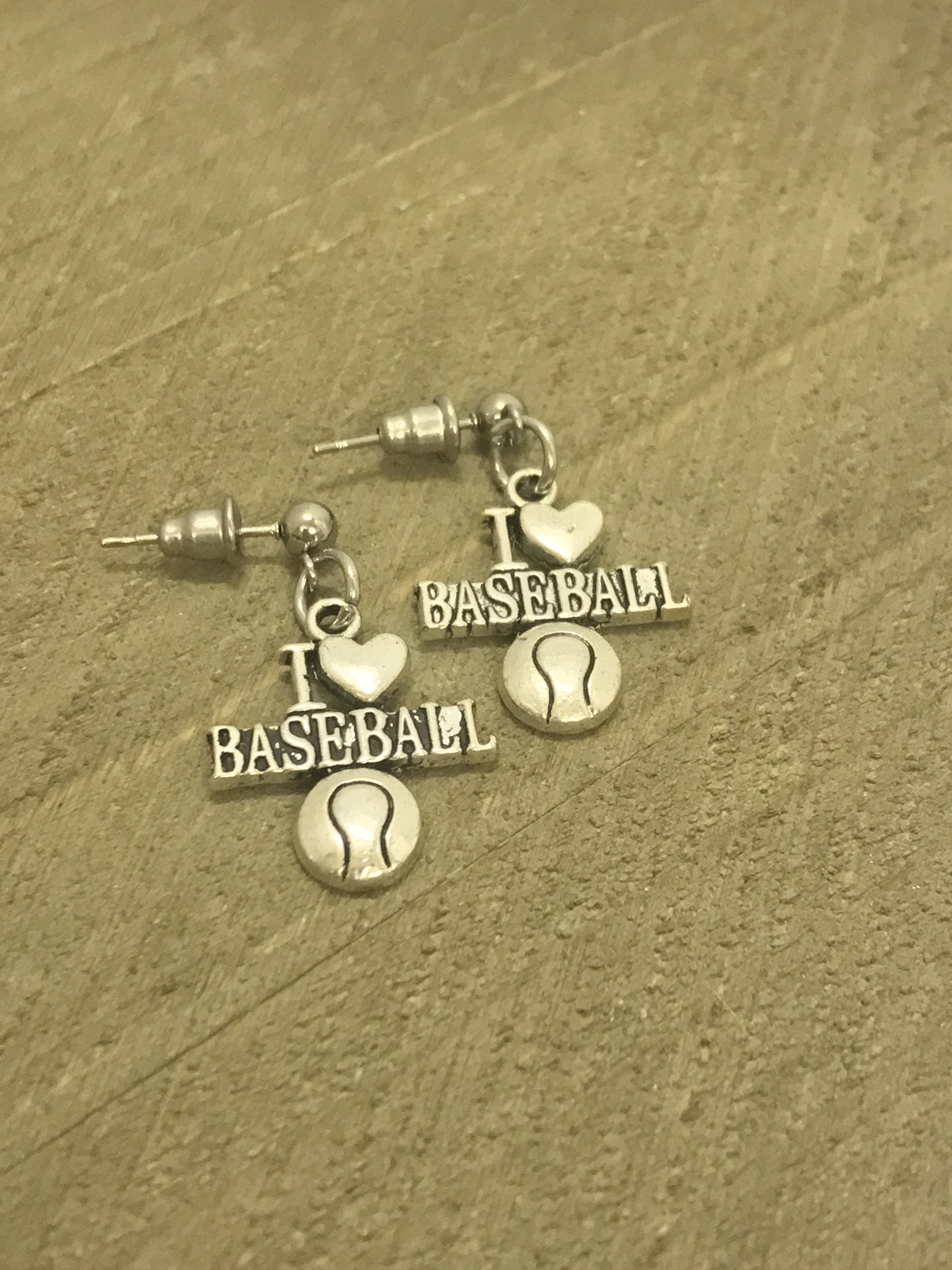 Baseball Gifts, Baseball Earrings, I Love Baseball Gifts, I Love Baseball Earrings, Baseball Jewelry Gifts, Baseball Girlfriend Gifts