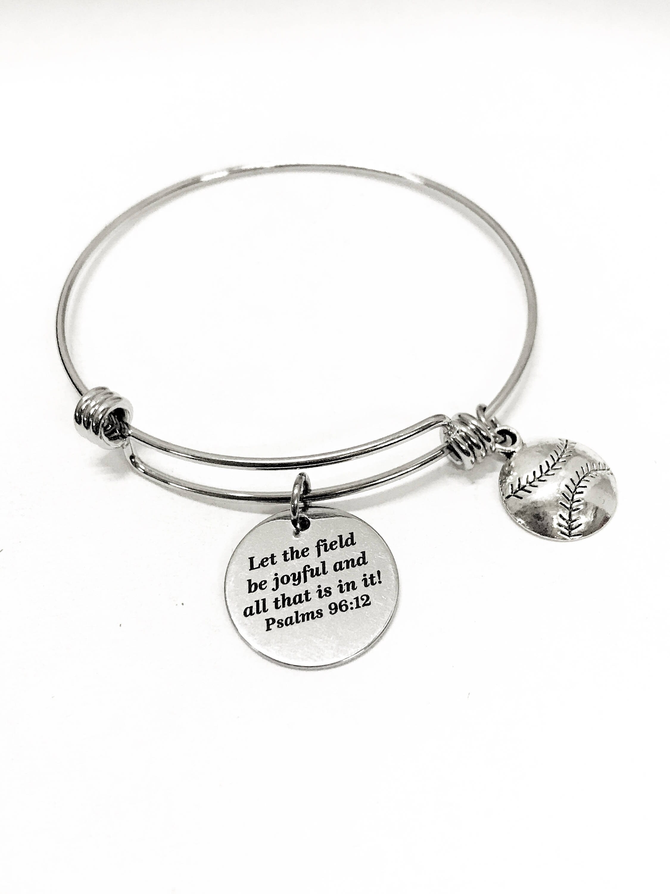 Baseball Bracelet, Softball Bracelet, Let The Field Be Joyful Bracelet, Bible Verse Bracelet, Christian Athlete Gift, Baseball Mom Jewelry