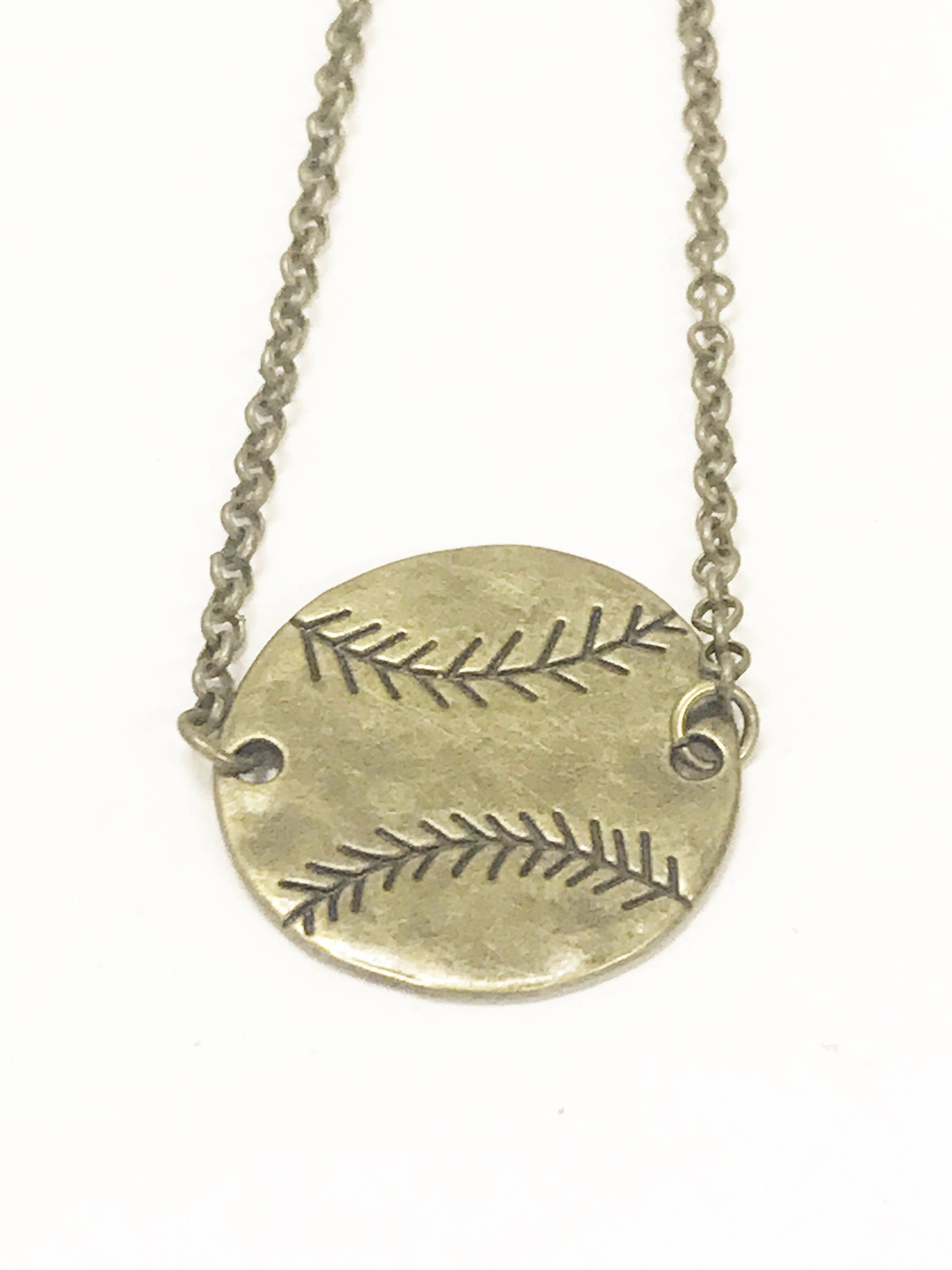 Baseball Jewelry, Antique Bronze Baseball Necklace, Baseball Mom Jewelry, Baseball Fan Gift, Gift For Baseball Mom, Baseball Girlfriend Gift