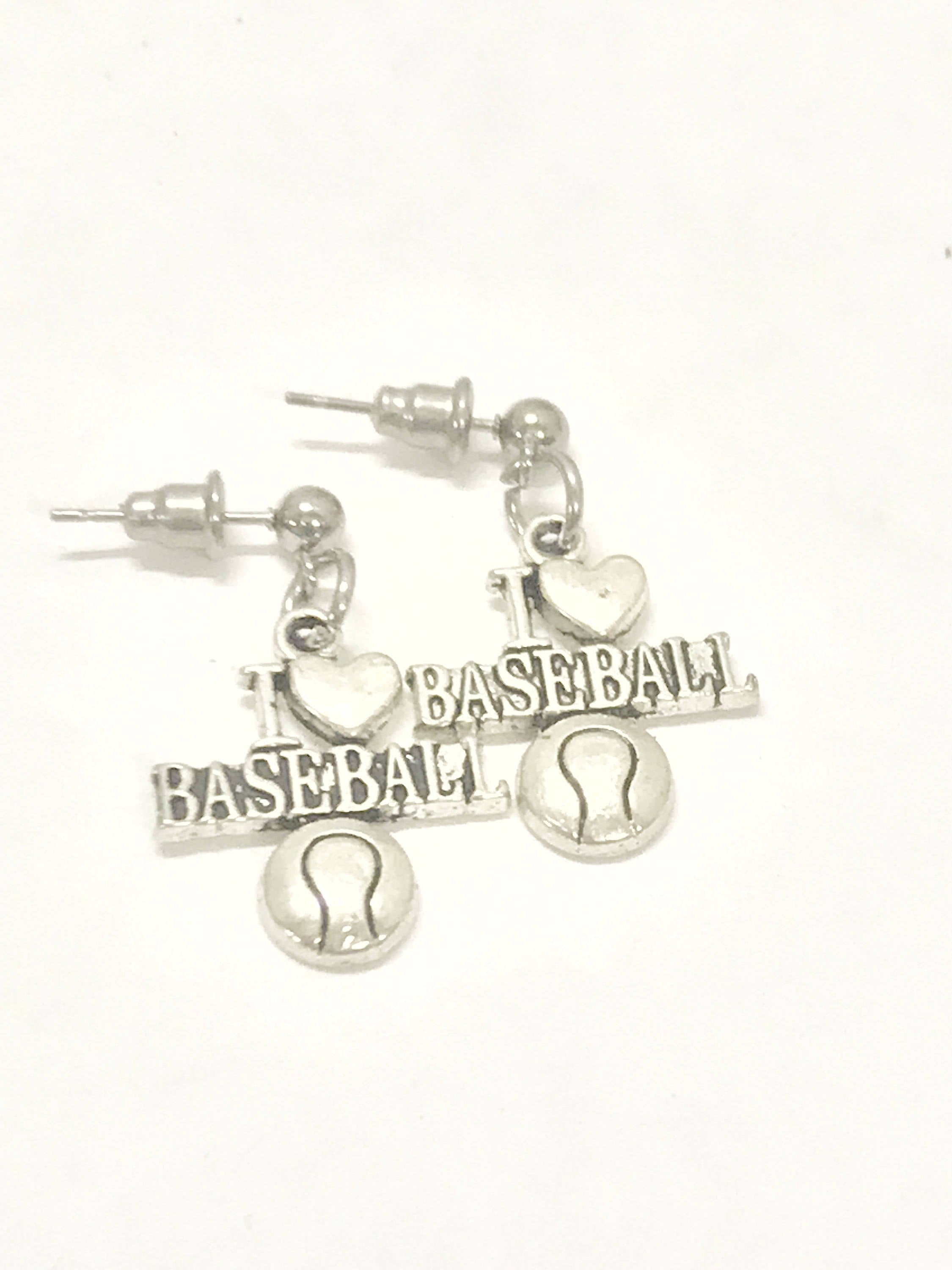 Baseball Gifts, Baseball Earrings, I Love Baseball Gifts, I Love Baseball Earrings, Baseball Jewelry Gifts, Baseball Girlfriend Gifts