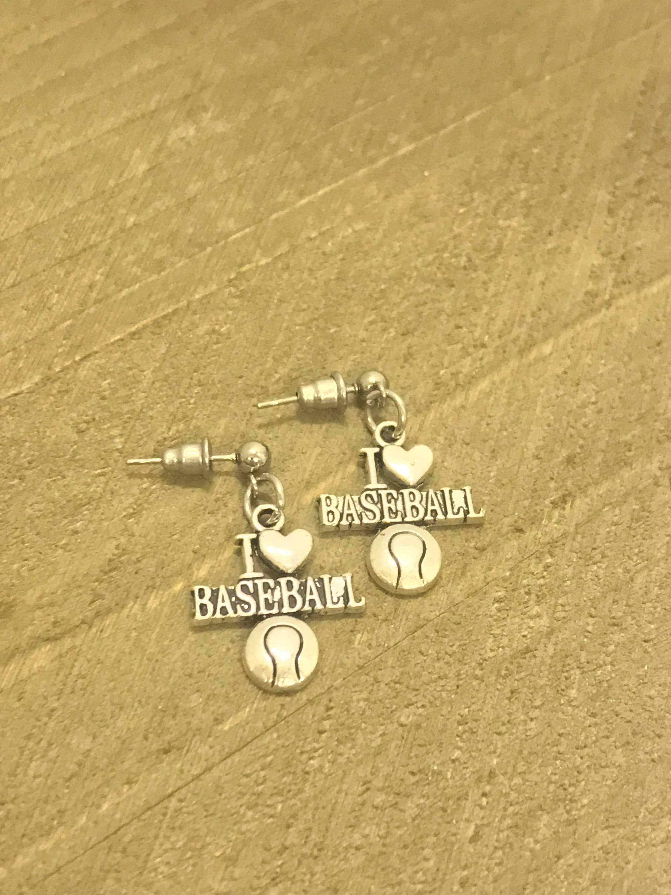 Baseball Gifts, Baseball Earrings, I Love Baseball Gifts, I Love Baseball Earrings, Baseball Jewelry Gifts, Baseball Girlfriend Gifts
