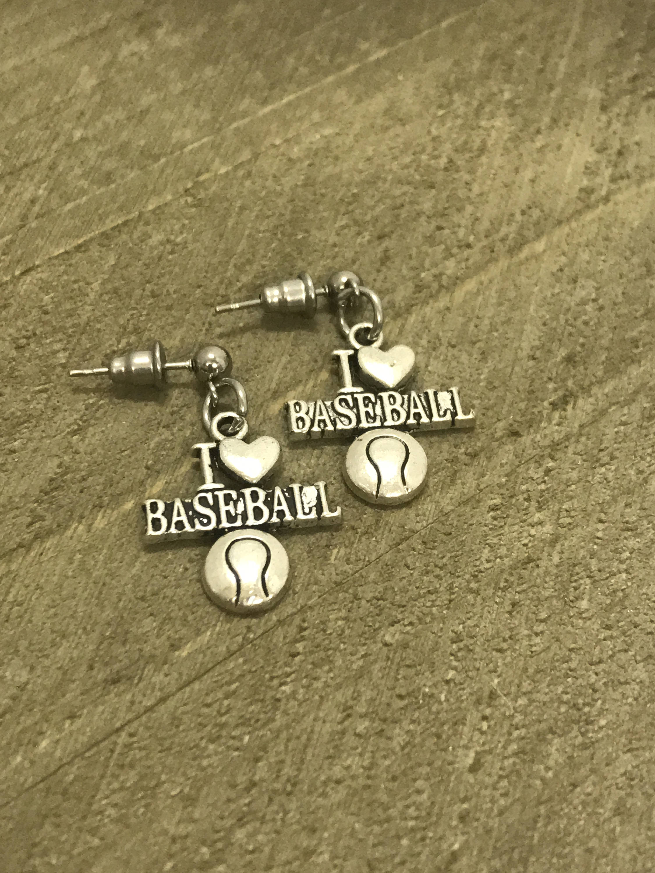 Baseball Gifts, Baseball Earrings, I Love Baseball Gifts, I Love Baseball Earrings, Baseball Jewelry Gifts, Baseball Girlfriend Gifts