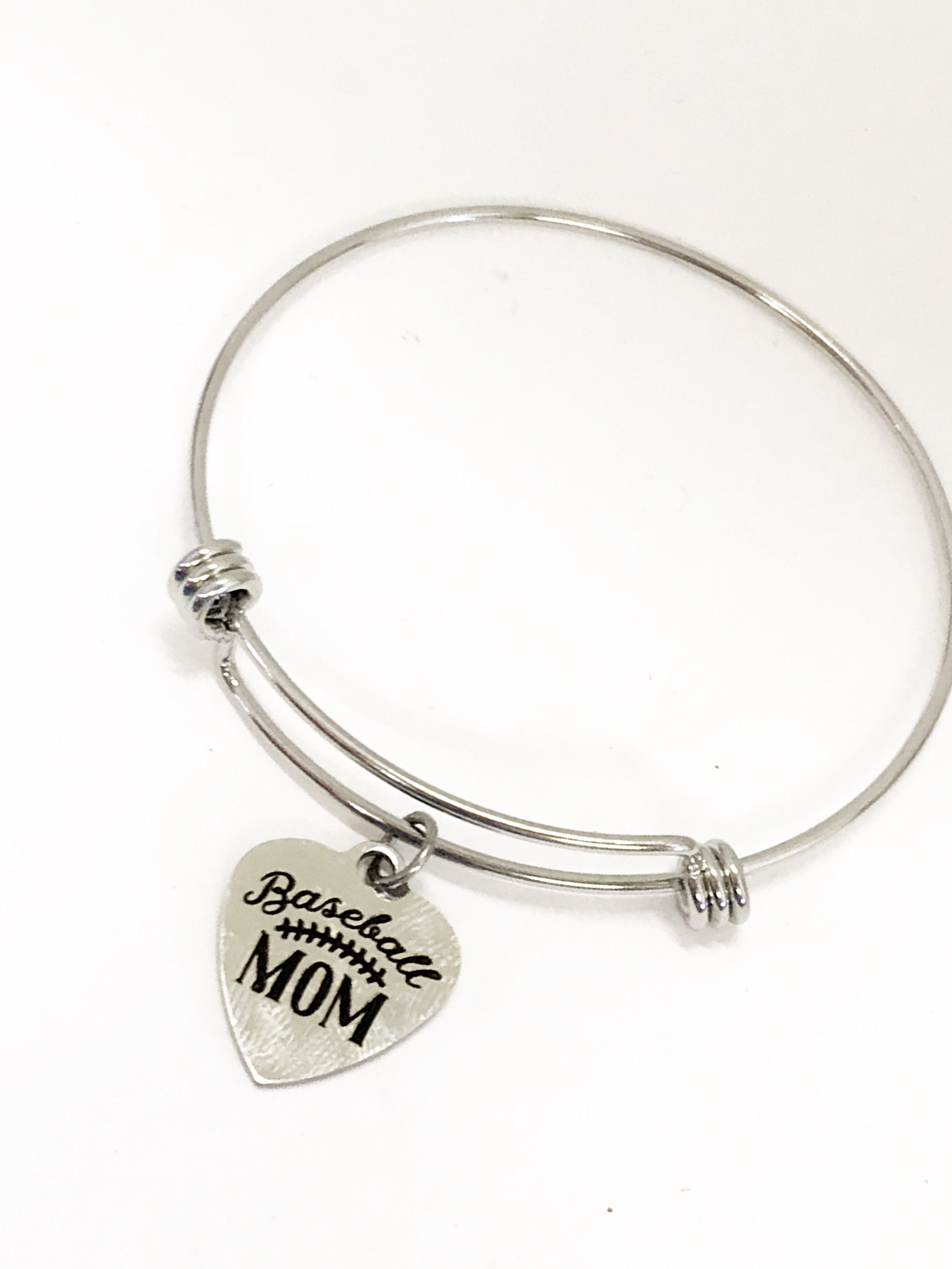 Charm Bracelet, Baseball Mom Bracelet, Expanding Bangle, Charm Bangle, Baseball Mom Jewelry, Sports Mom Bracelet, Baseball Mom Charm