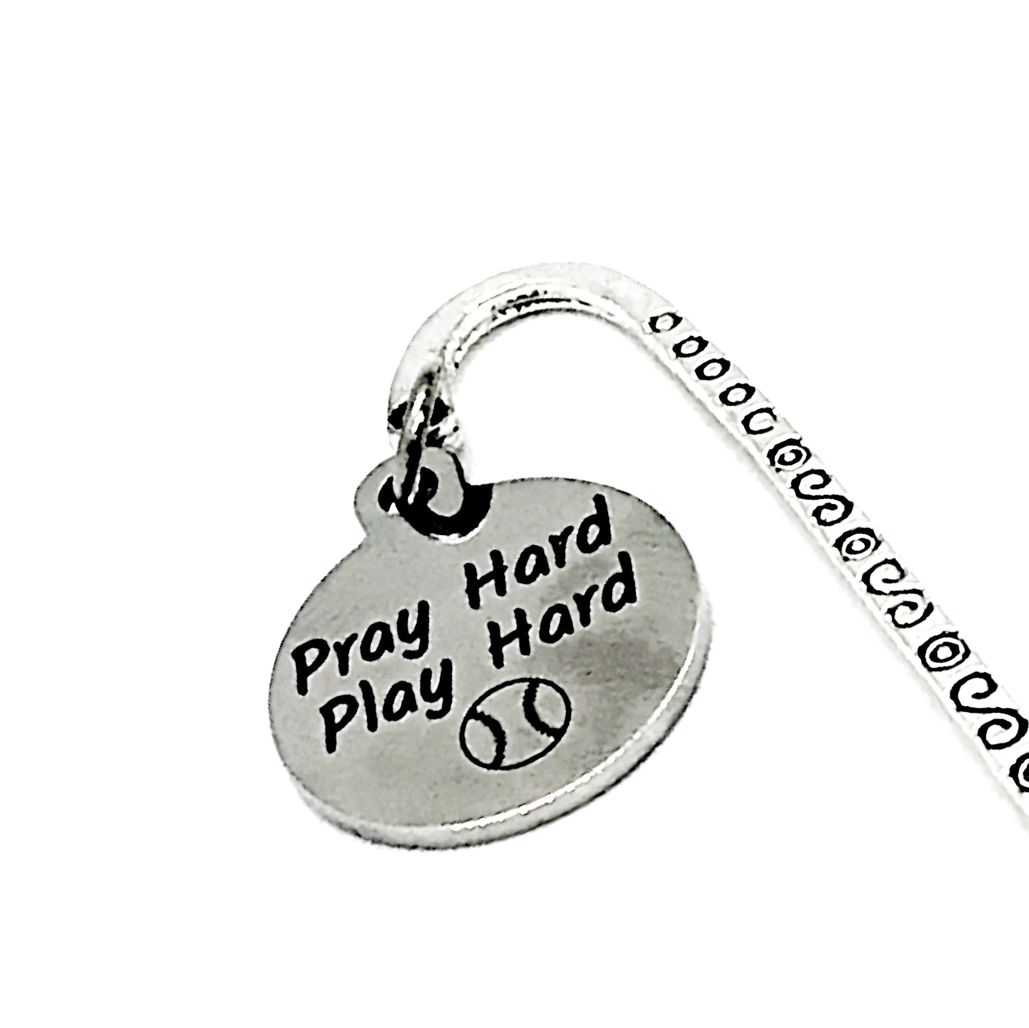 Bookmark Gift, Pray Hard Play Hard Bookmark, Baseball Player Gift, Baseball Bookmark, Student Athlete Gift, Christian Baseball, Signing Day