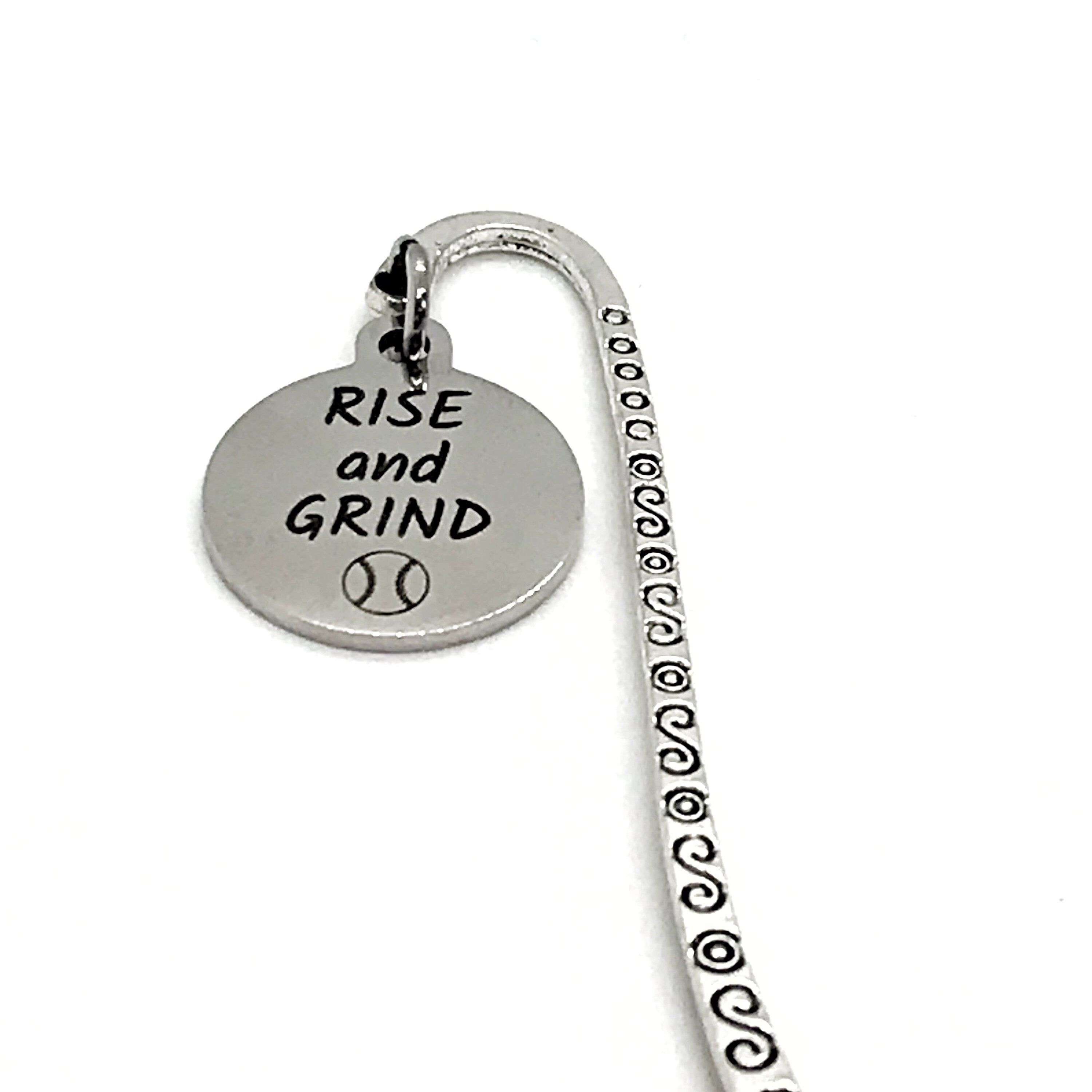 Bookmark Gift, Rise And Grind Bookmark, Baseball Bookmark, Student Athlete Gift, Basball Player Gift, Baseball Charm Bookmark