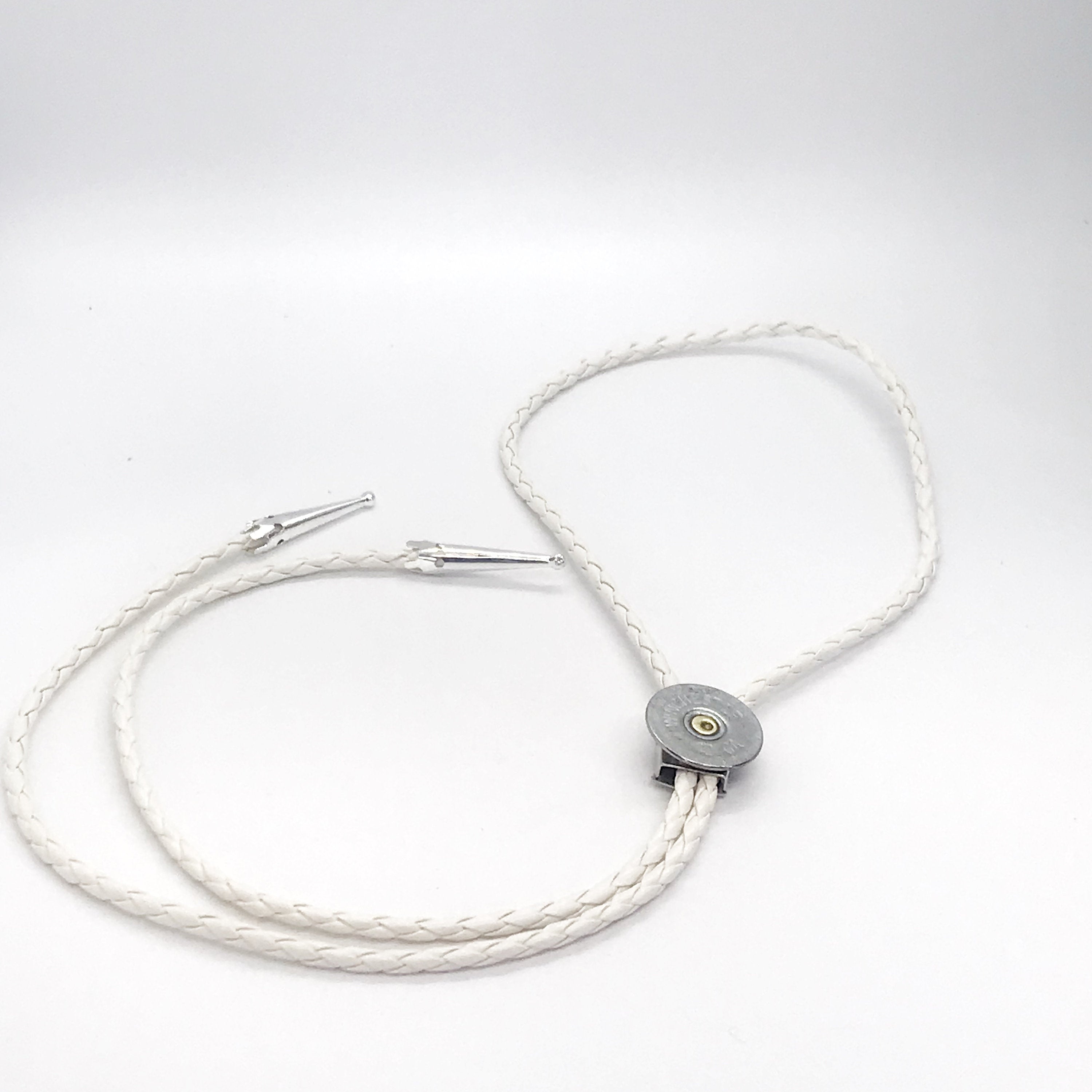 12 Gauge Shotgun Shell Bolo Tie, Cream Cord Bola Tie Gift For Him, Southwestern Style, Shooting Sports, Western Jewelry, Gift For Dad