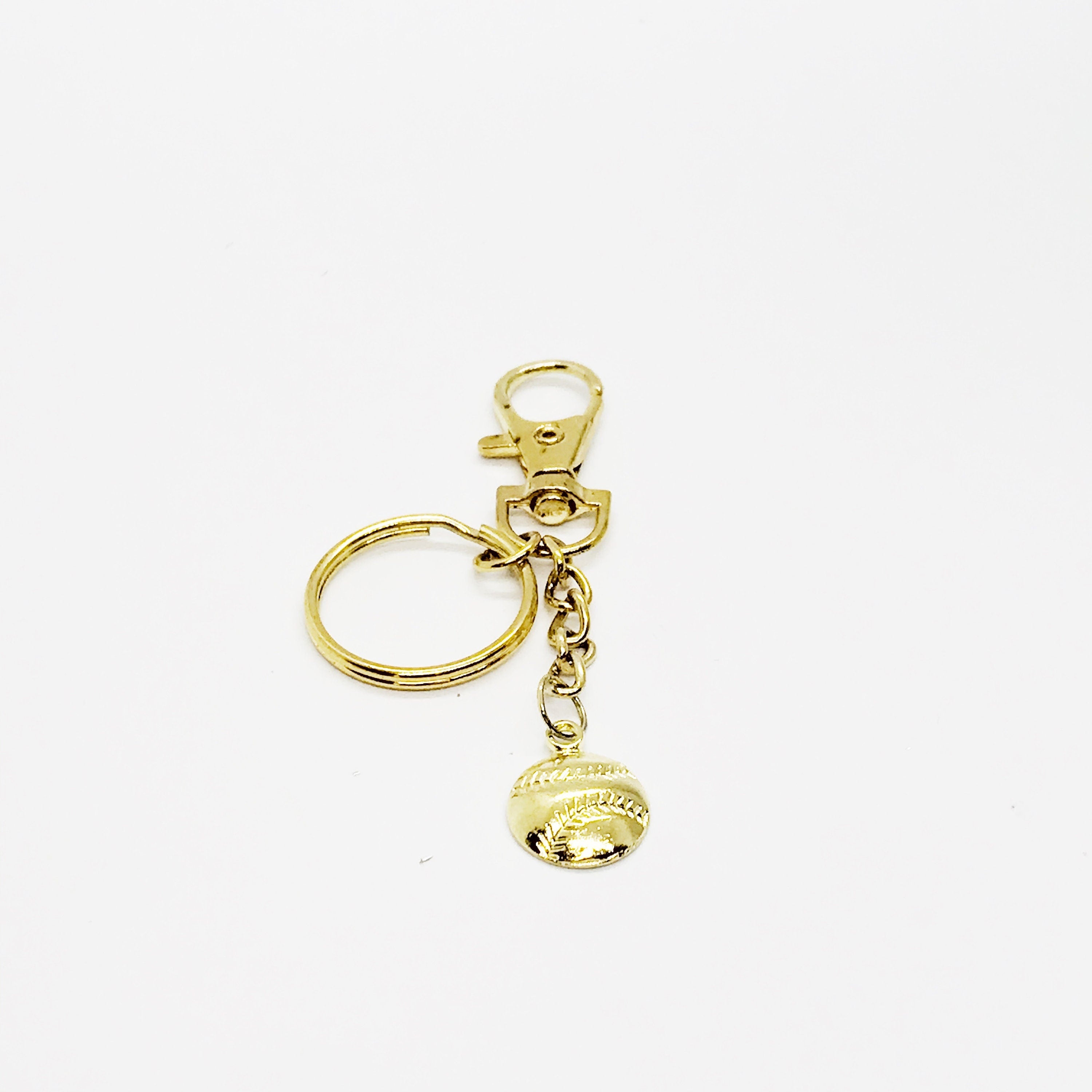 Baseball Mom Gift, Baseball Player Keychain, Softball Mom Gift, Softball Player Keychain, Baseball Player Gift, Goldtone Baseball Keychain