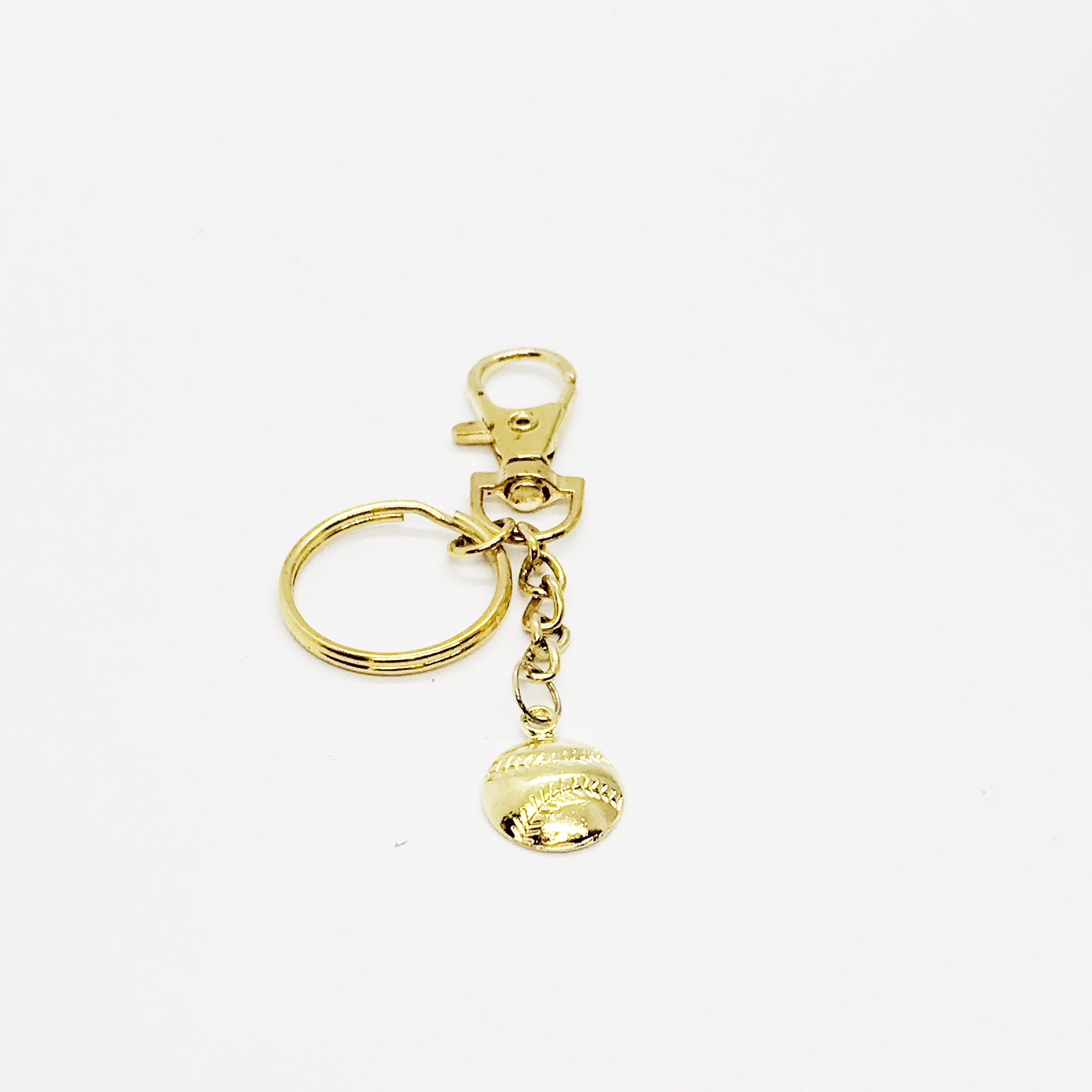 Baseball Mom Gift, Baseball Player Keychain, Softball Mom Gift, Softball Player Keychain, Baseball Player Gift, Goldtone Baseball Keychain