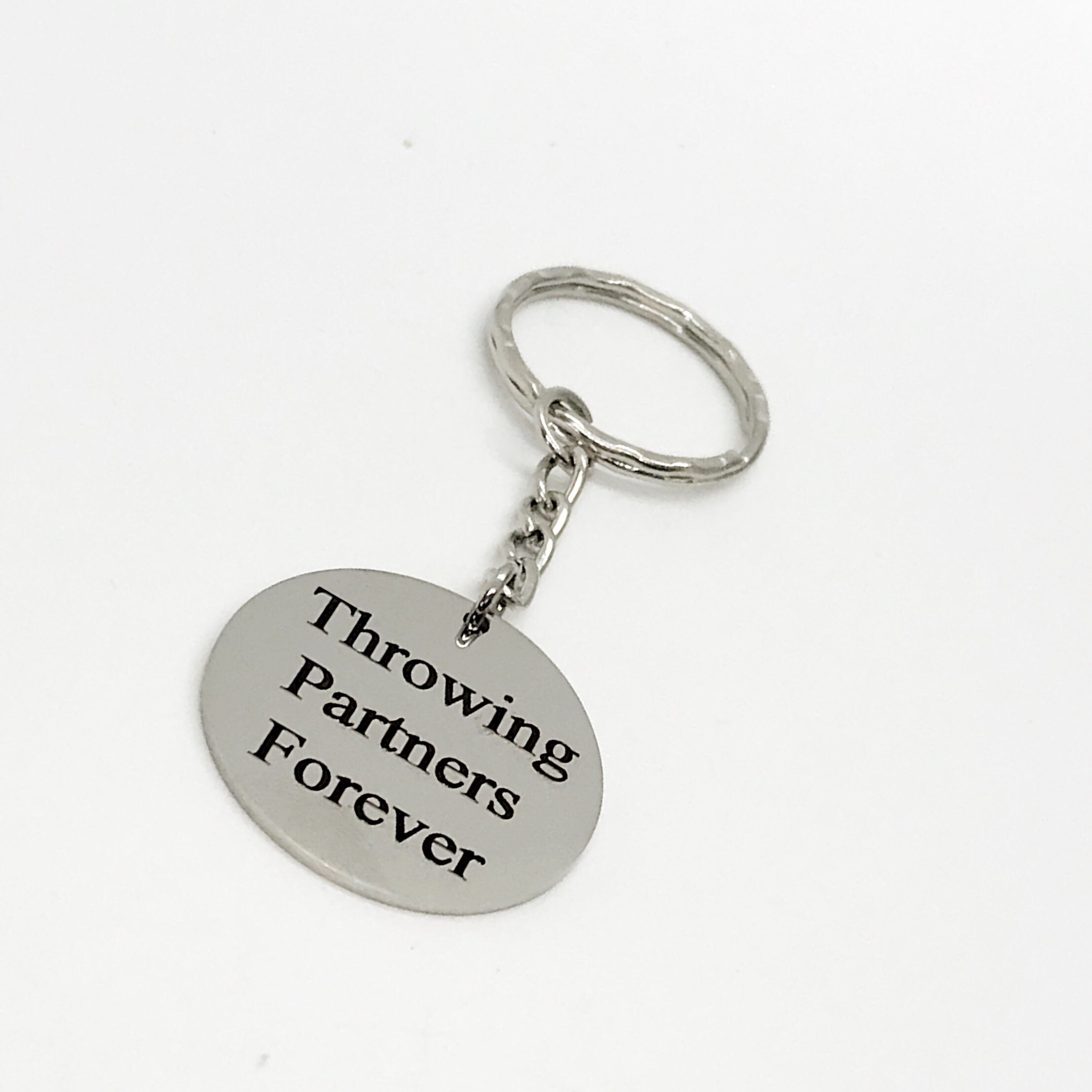 Throwing Partners Forever Keychain, Baseball Keychain, Softball Keychain, Pitcher Catcher Gifts, Father Son Gift, Father Daughter Gift