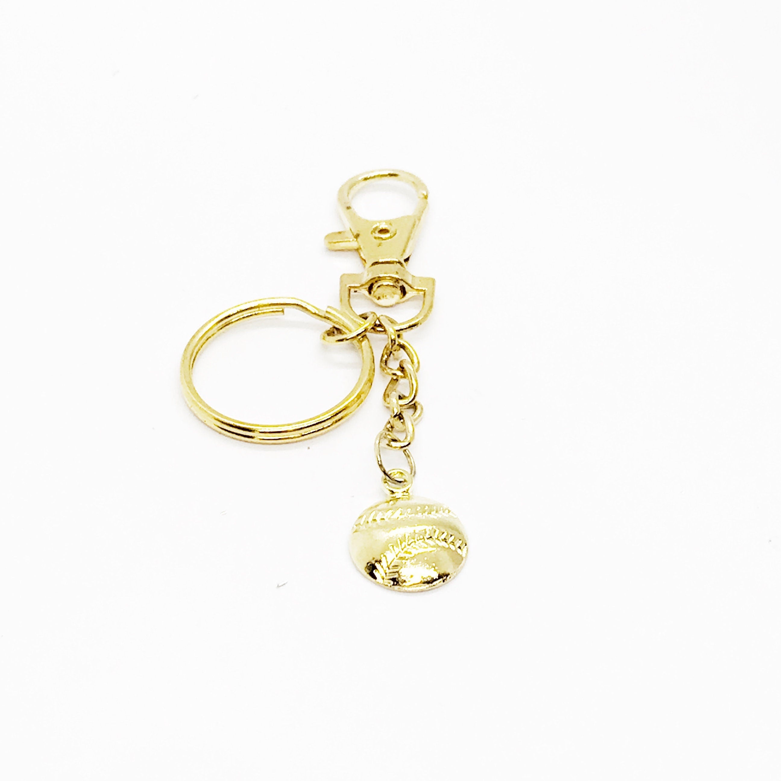 Baseball Mom Gift, Baseball Player Keychain, Softball Mom Gift, Softball Player Keychain, Baseball Player Gift, Goldtone Baseball Keychain