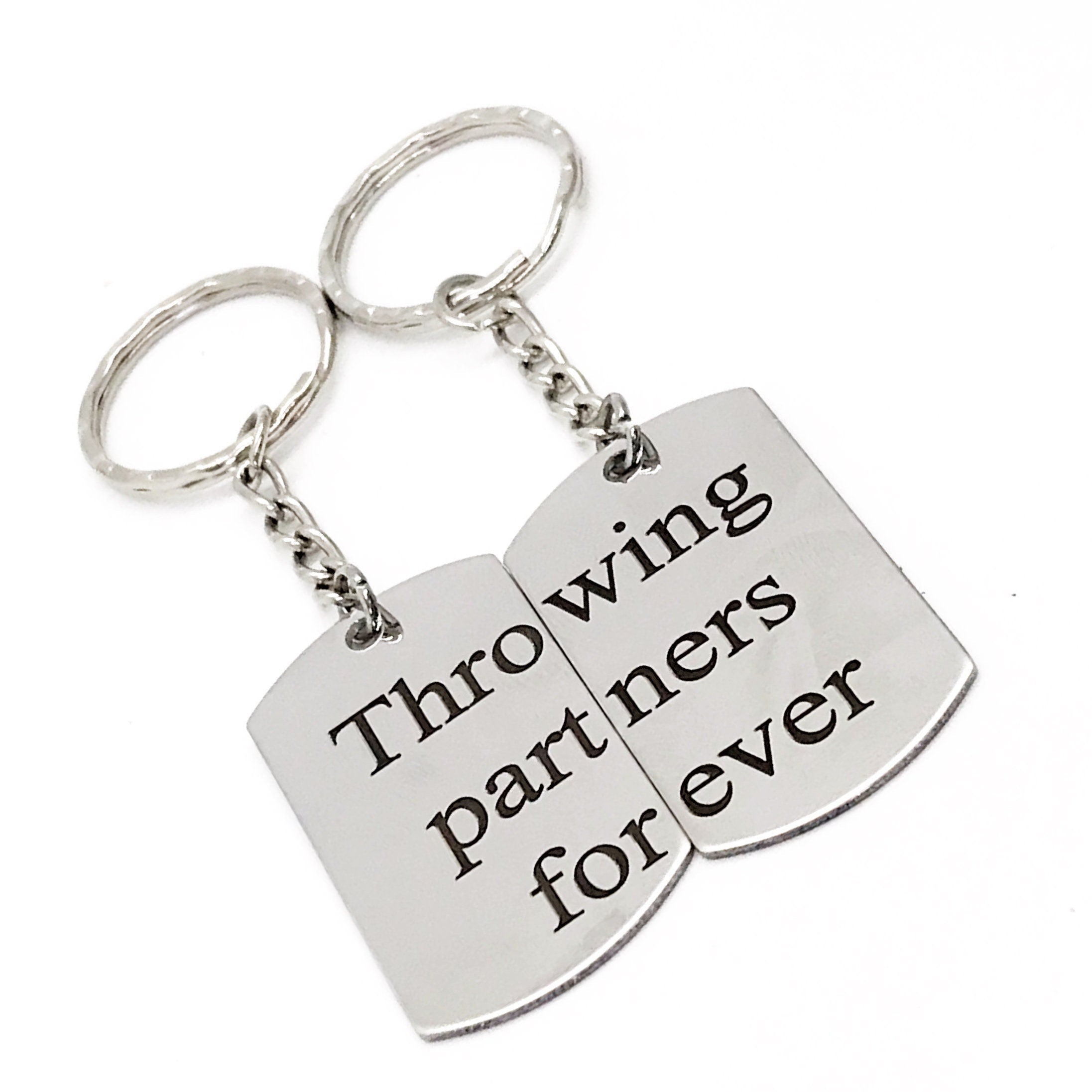 Throwing Partners Forever Keychain Set, Baseball Player Gift, Father Son Gift, Softball Keychains, Pitcher Catcher Keychains, Graduation