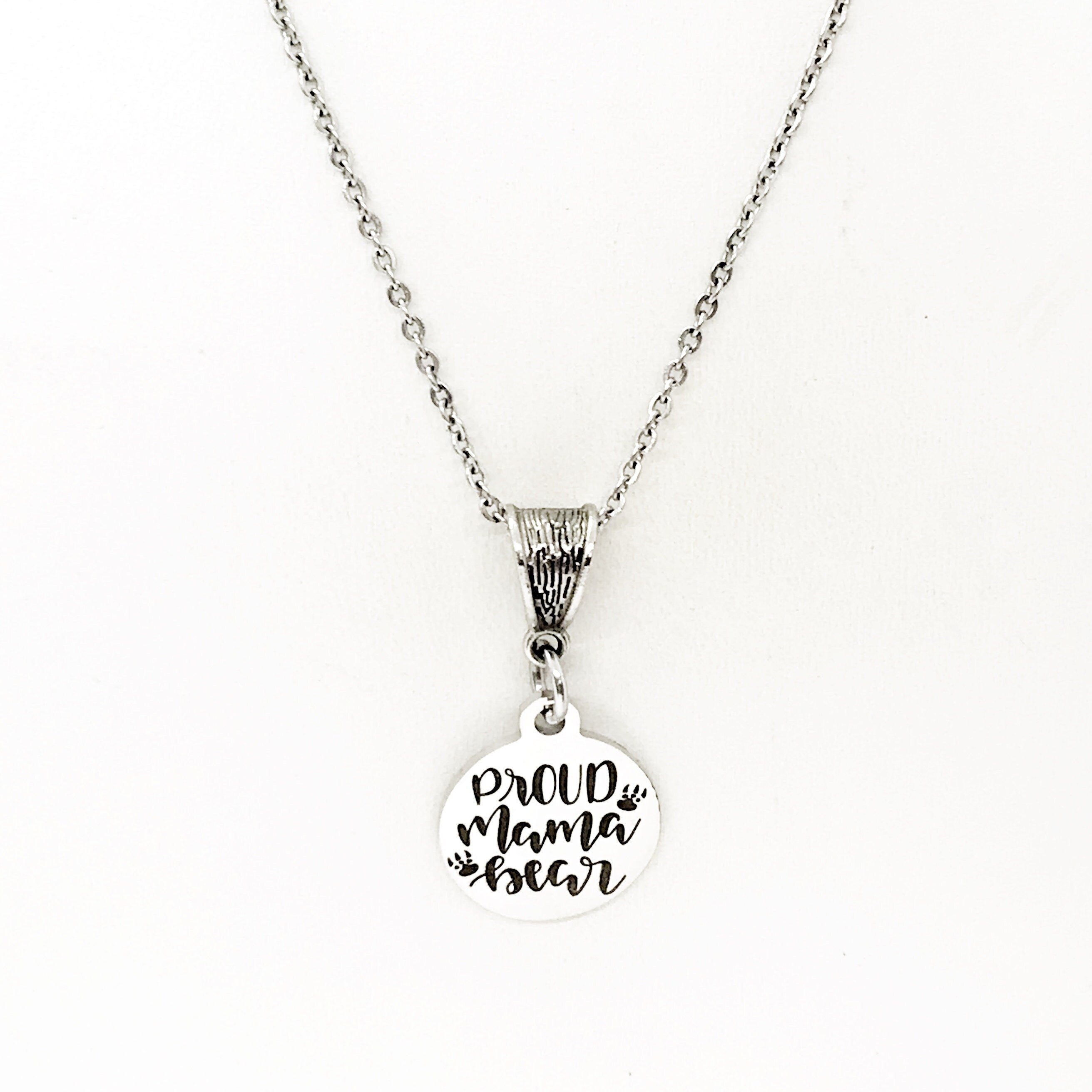 Mom Gift, Proud Mama Bear Necklace, Gift For Mom, Baseball Mom Gift, Gift For Wife, Wife Jewelry, Mom Jewelry, Mom Birthday, Mothers Day