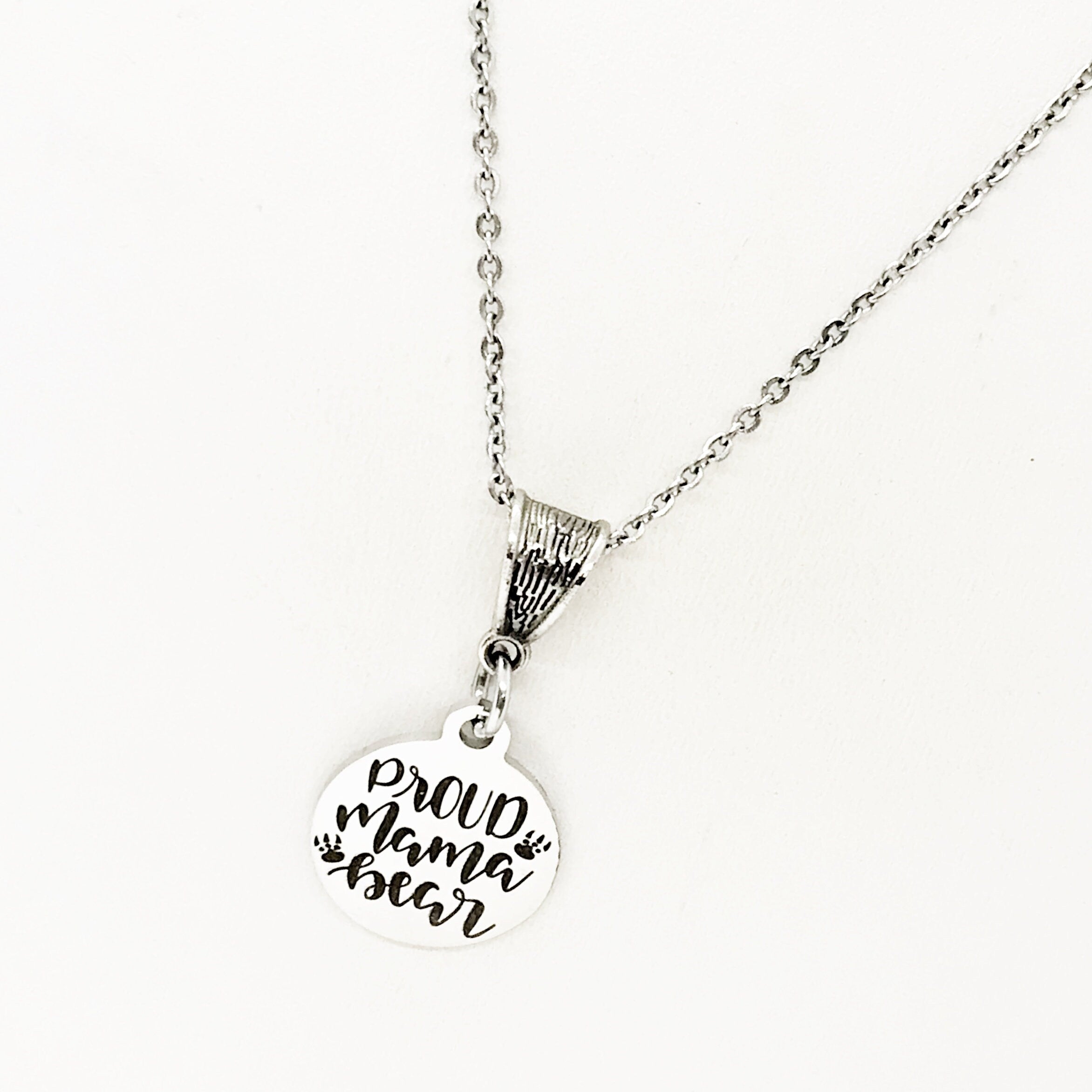 Mom Gift, Proud Mama Bear Necklace, Gift For Mom, Baseball Mom Gift, Gift For Wife, Wife Jewelry, Mom Jewelry, Mom Birthday, Mothers Day