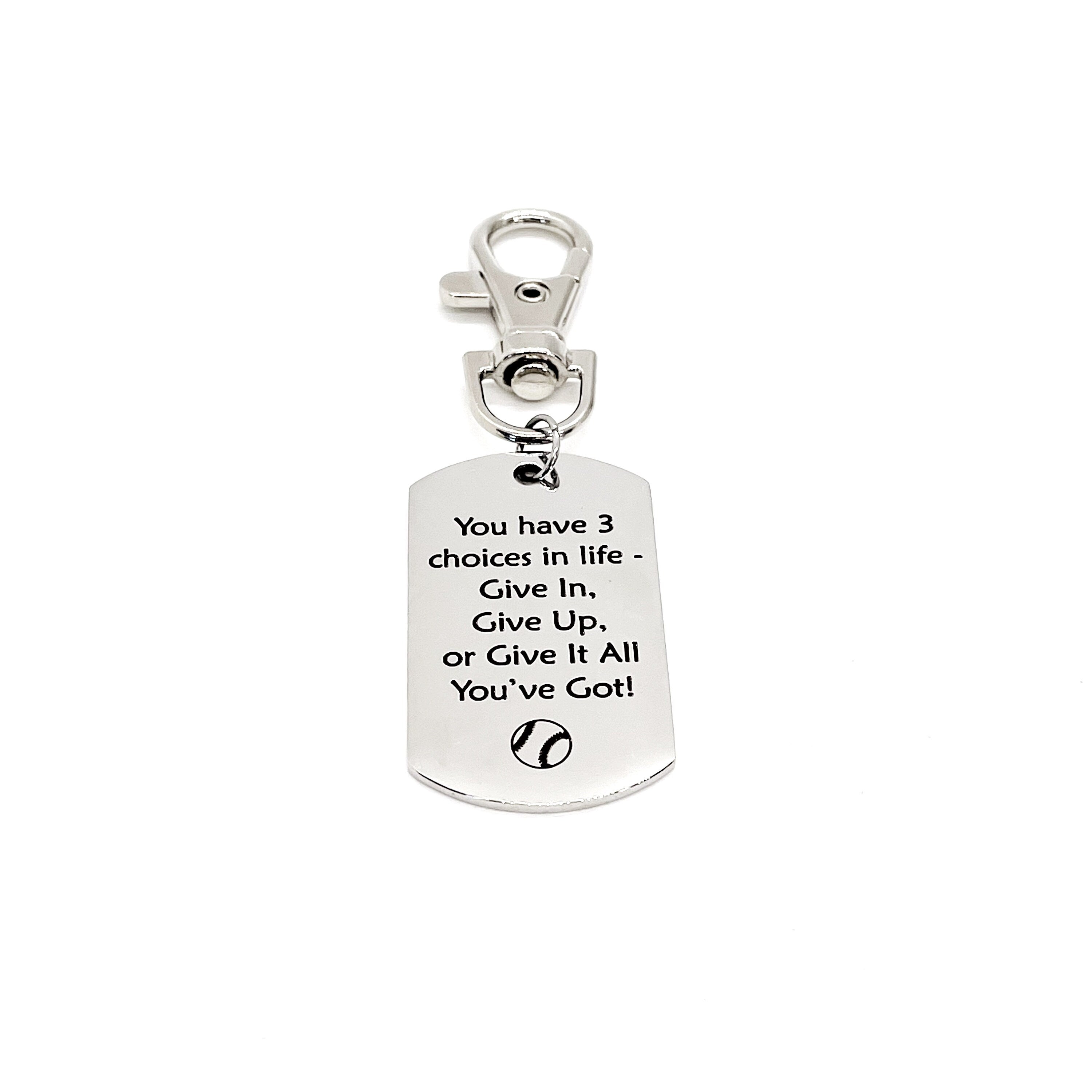 Athlete Gift, Three Choices Clip On Charm, Baseball Quote, Softball Quote, Softball Gift, Baseball Gift, Son Gift, Daughter Gift, Bag Charm
