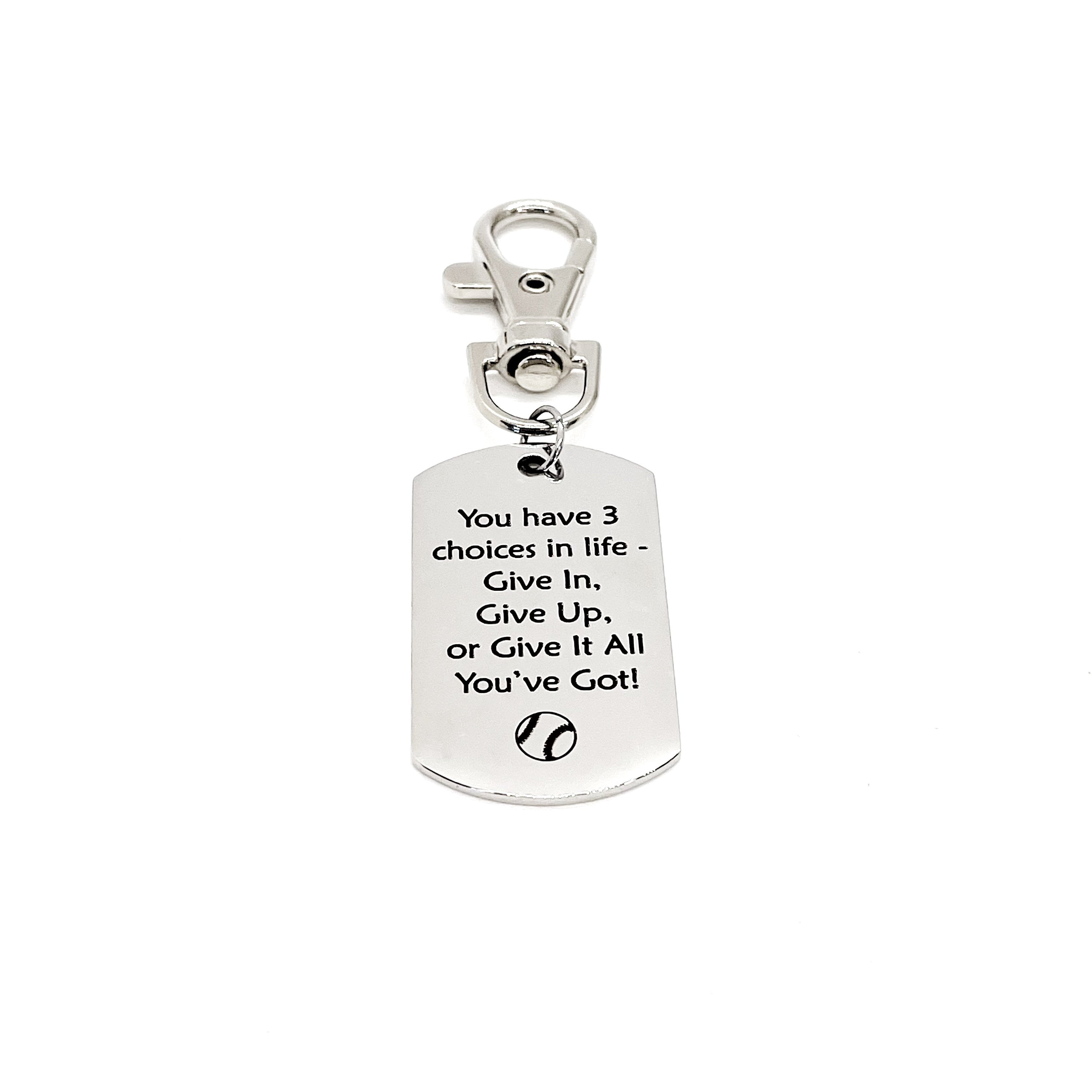 Athlete Gift, Three Choices Clip On Charm, Baseball Quote, Softball Quote, Softball Gift, Baseball Gift, Son Gift, Daughter Gift, Bag Charm